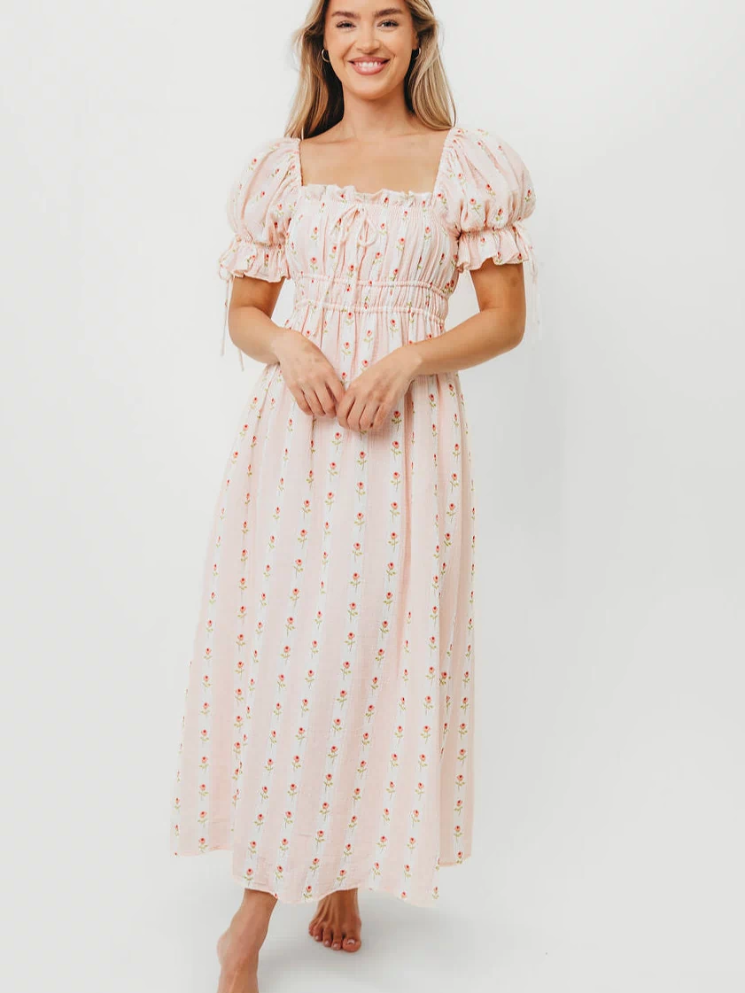 Savanna 100% Cotton Dress in Pink Rose - Bump Friendly & Inclusive Sizing