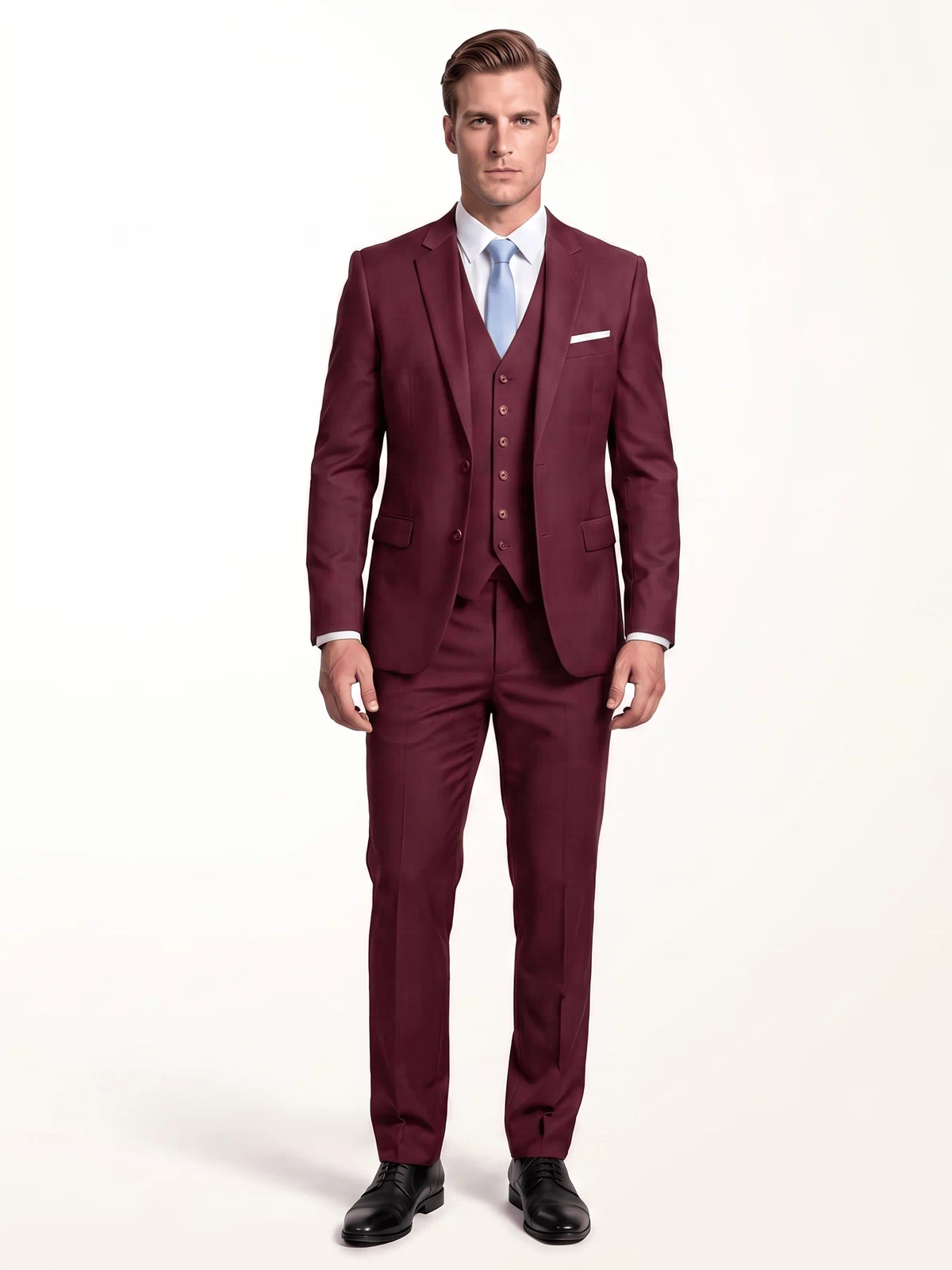 Aesido Aesido Men's Suit 3 Piece Business Casual Jacket For Wedding (Blazer+Vest+Pants)