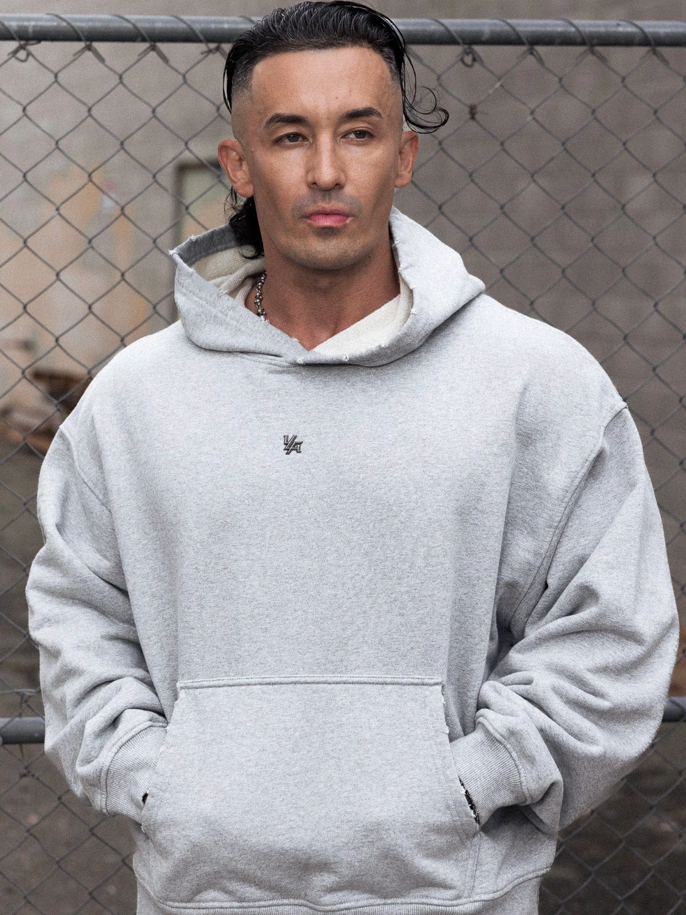 5096 - Elevated Essentials - Pullover Hoodies - Heavyweight cotton hoodie with a spacious fit, kangaroo pocket, and adjustable hood. Subtle 'Elevated' branding for a versatile, modern look in Heather Grey.