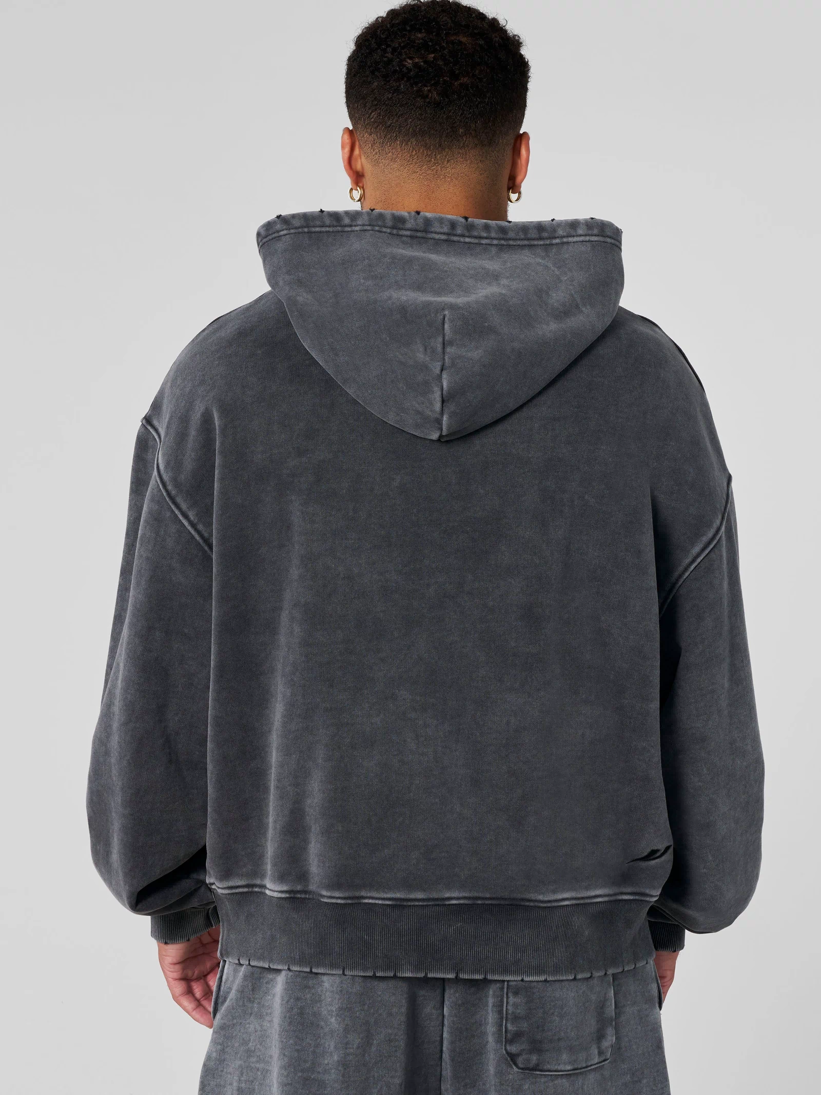 5096 - Elevated Essentials - Pullover Hoodies - Heavyweight cotton hoodie with a spacious fit, kangaroo pocket, and adjustable hood. Subtle 'Elevated' branding for a versatile, modern look in Grey Wash.