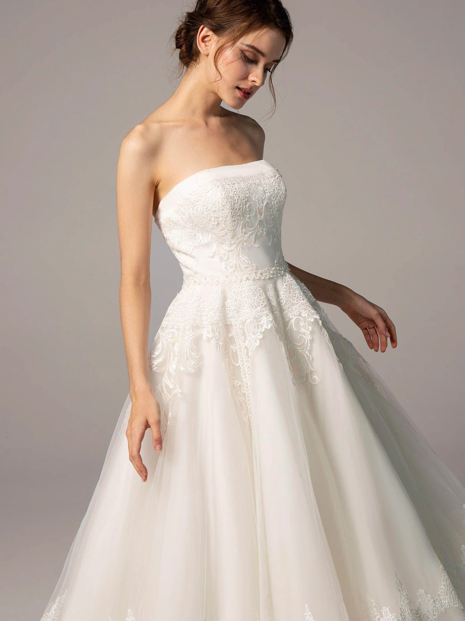 A-Line Ankle Length Tulle Wedding Dress CW2392CR - 3 Days / Ivory / US2-UK4-EUR32 - COCOMELODY