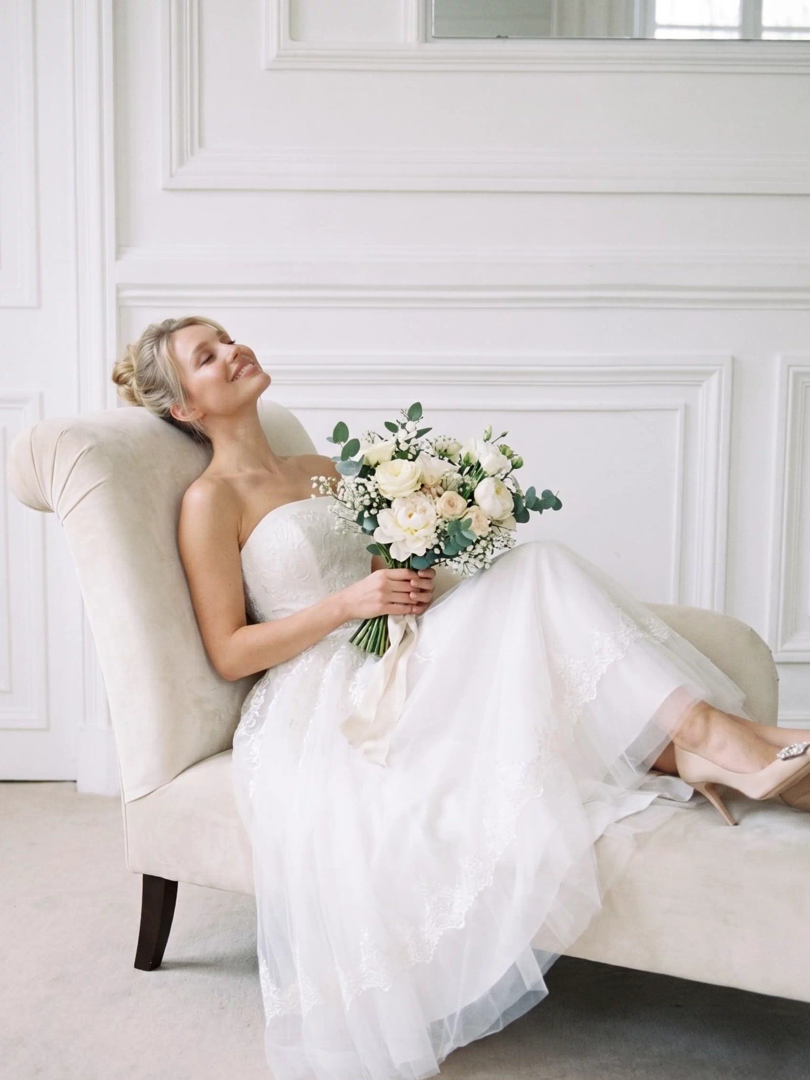 A-Line Ankle Length Tulle Wedding Dress CW2392 - 20 Days / Ivory / US0-UK2-EUR30 - COCOMELODY