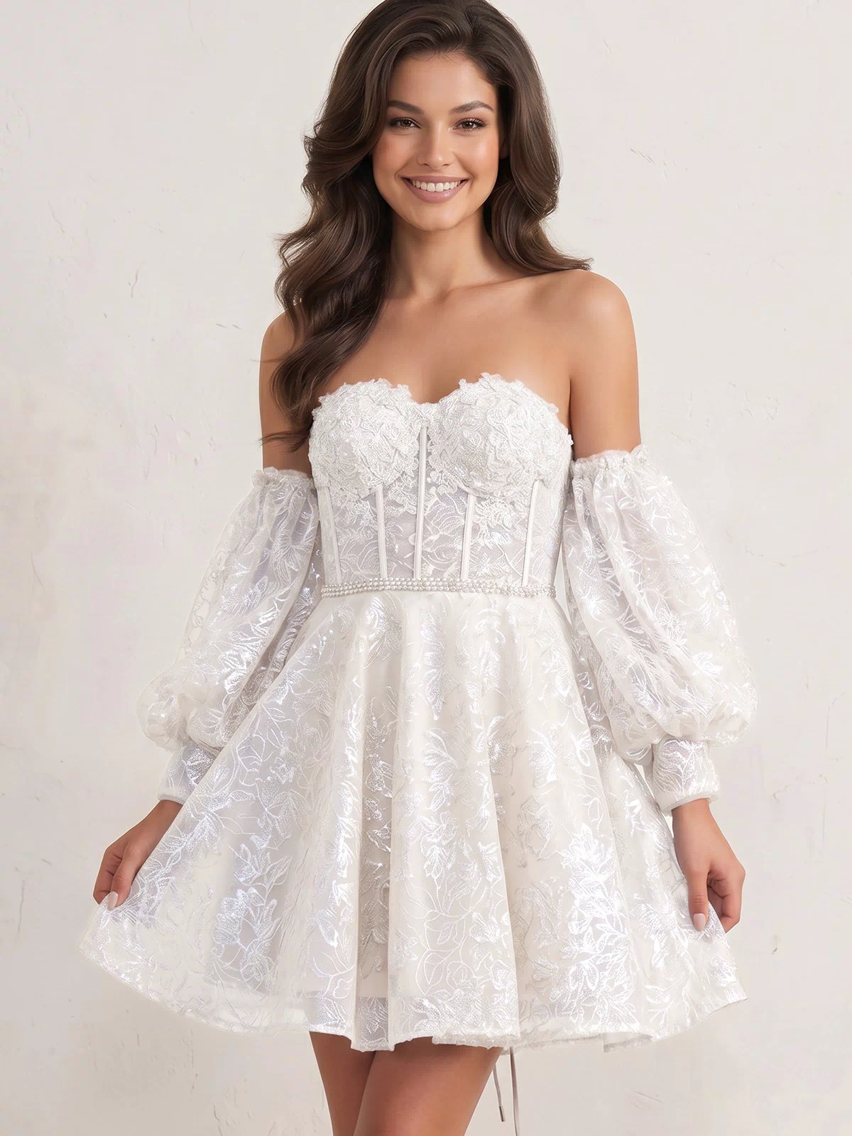 White A-Line Sweetheart Homecoming Dress | KISSPROM
