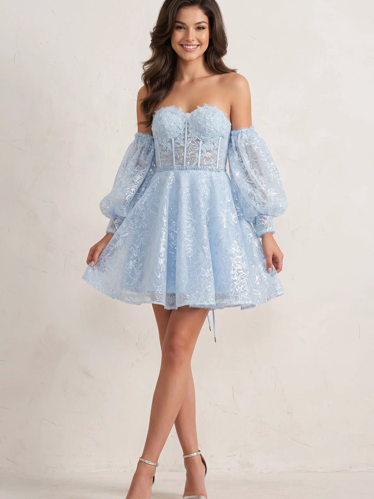 Sky Blue A-Line Sweetheart Homecoming Dress - KISSPROM