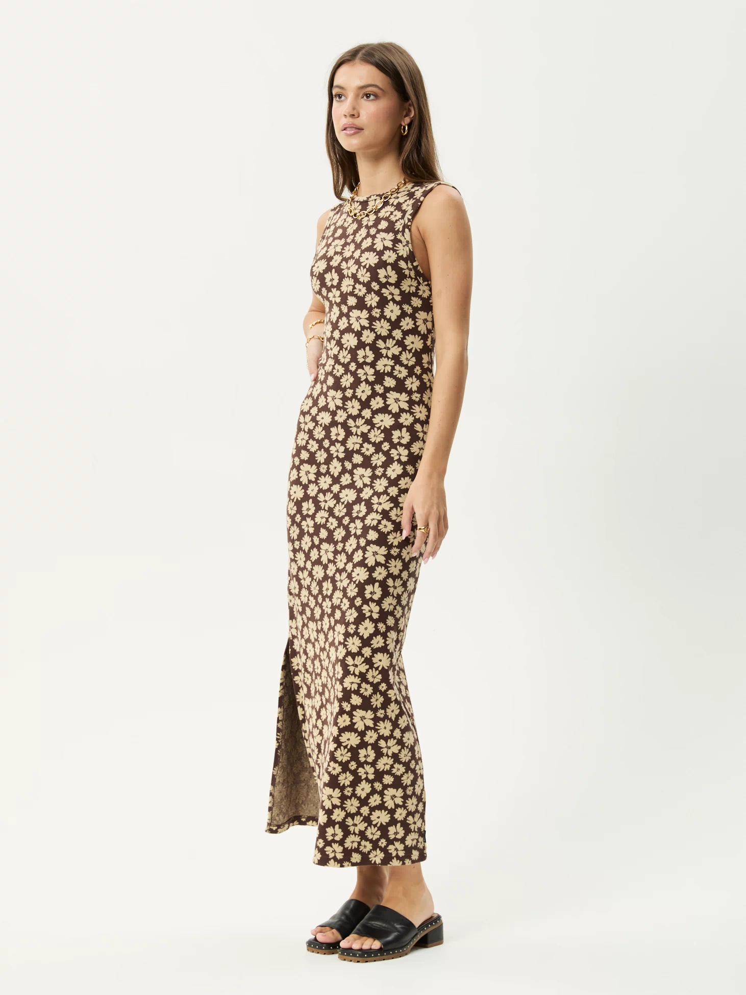 AFENDS Womens Astoria - Maxi Dress - Coffee