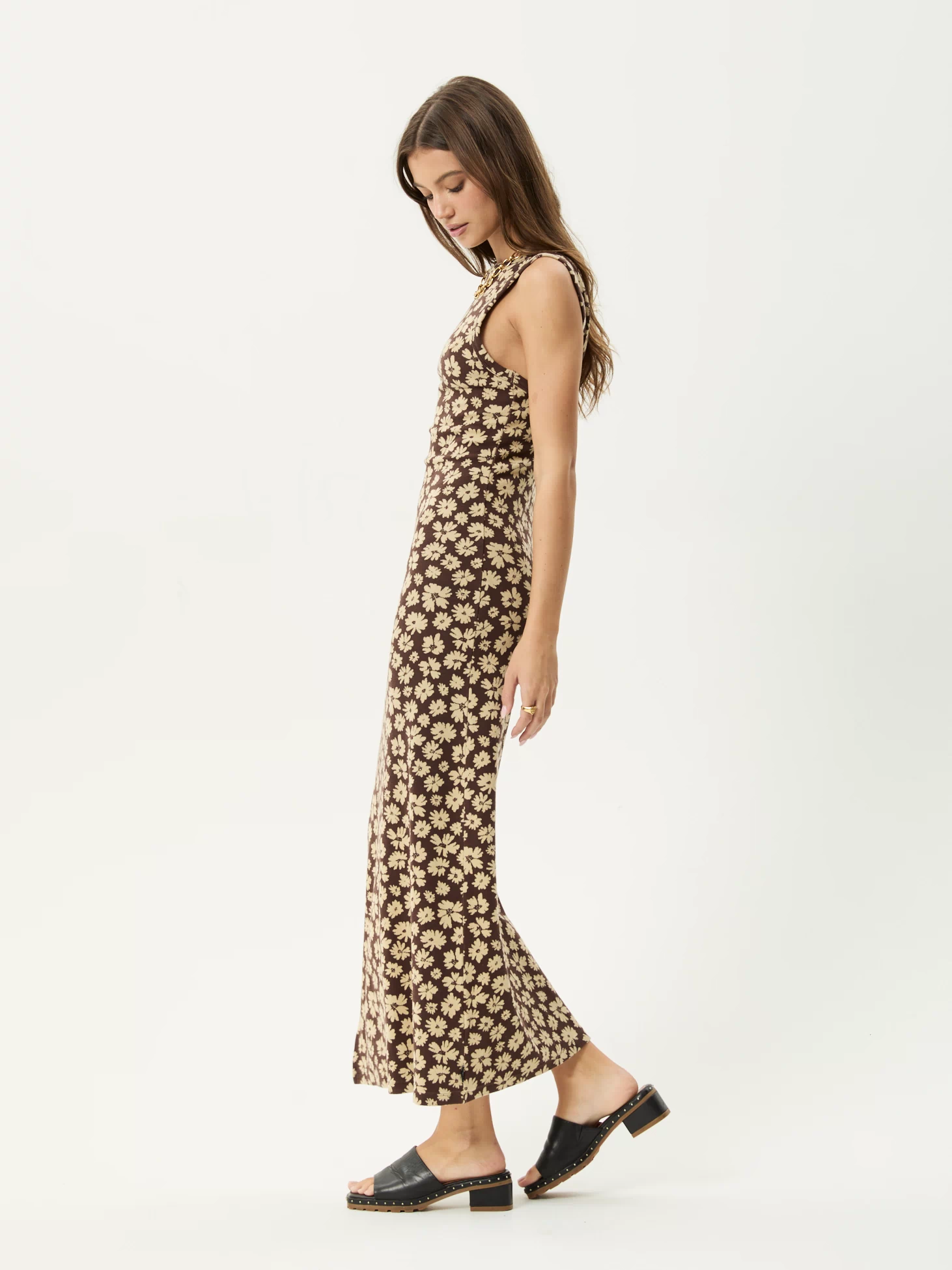 AFENDS Womens Astoria - Maxi Dress - Coffee