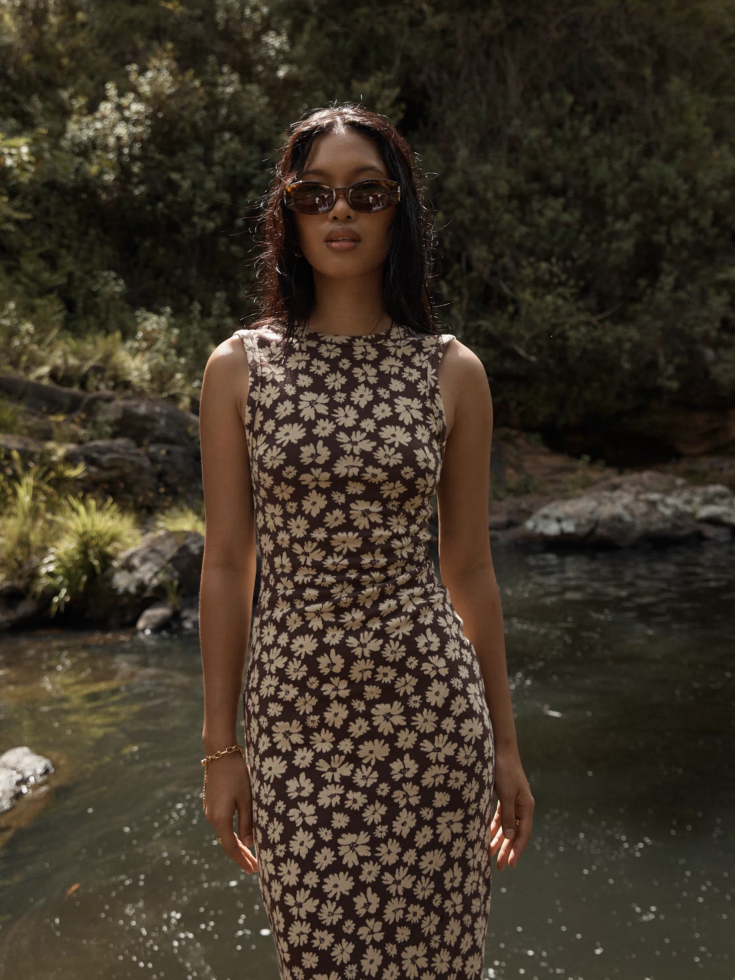 AFENDS Womens Astoria - Maxi Dress - Coffee