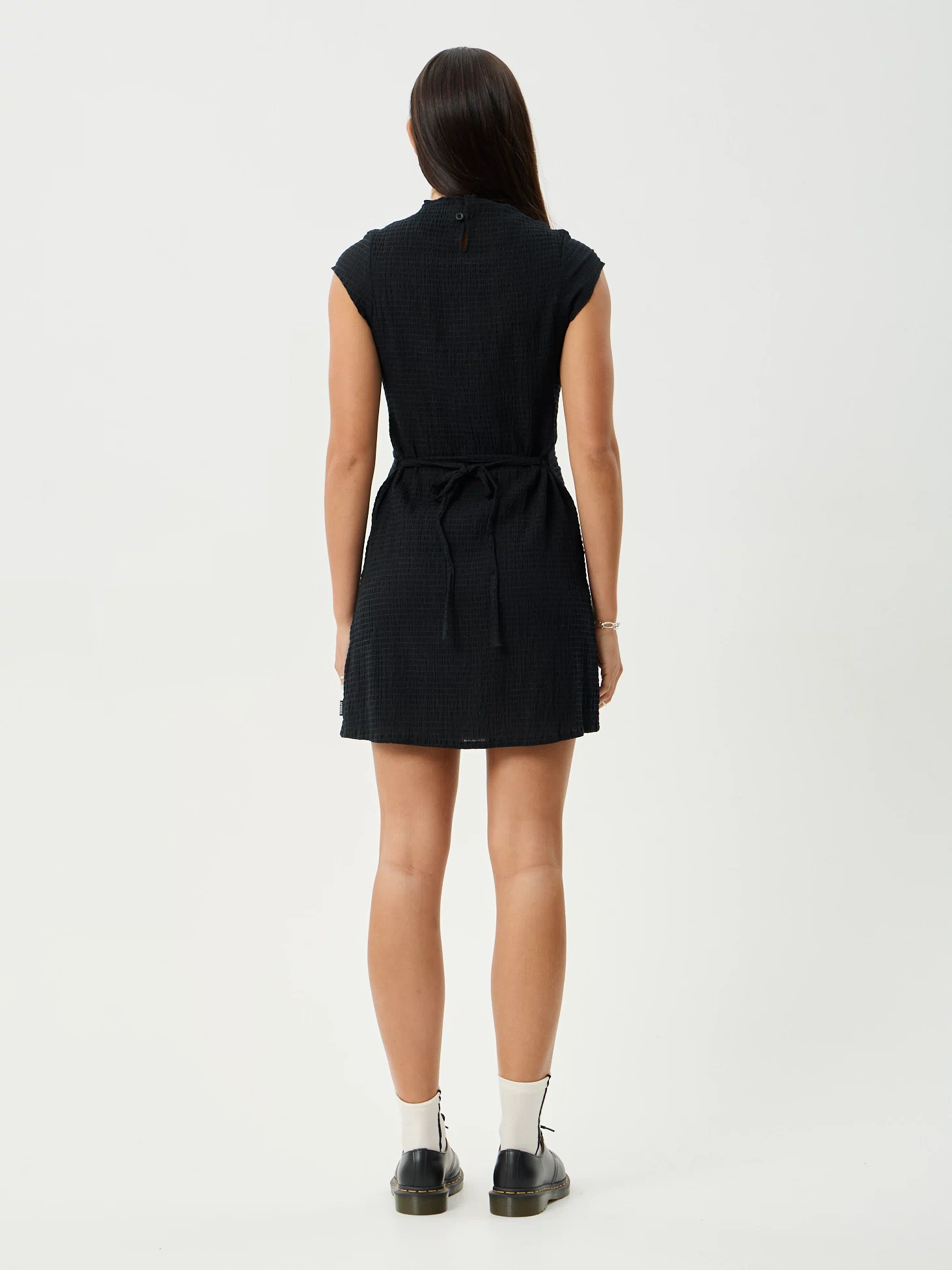 AFENDS Womens Elodie - Seersucker Mini Dress - Black