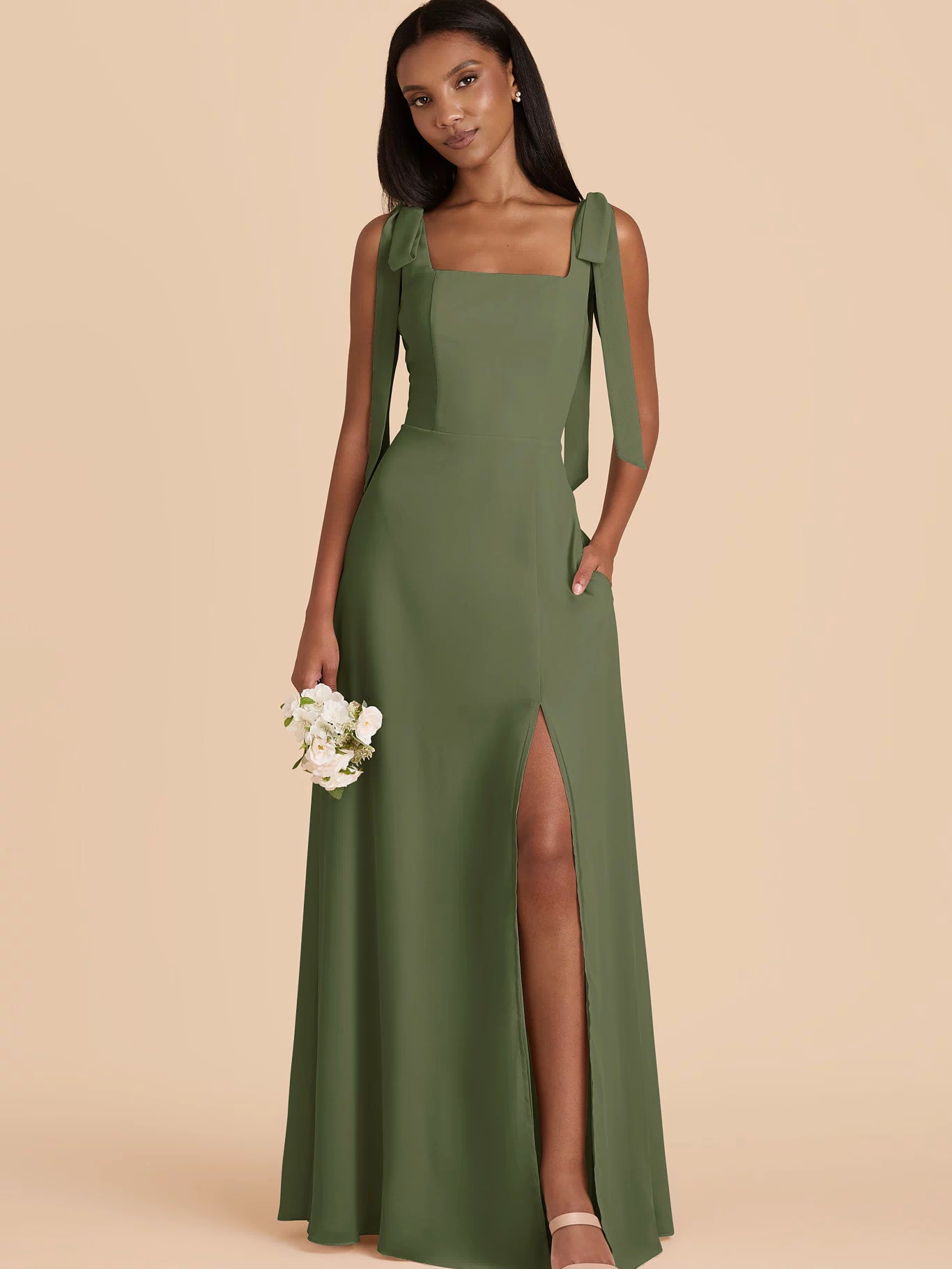 Alex Chiffon Dress - Olive  XXL / OLIVE / Rush Production
