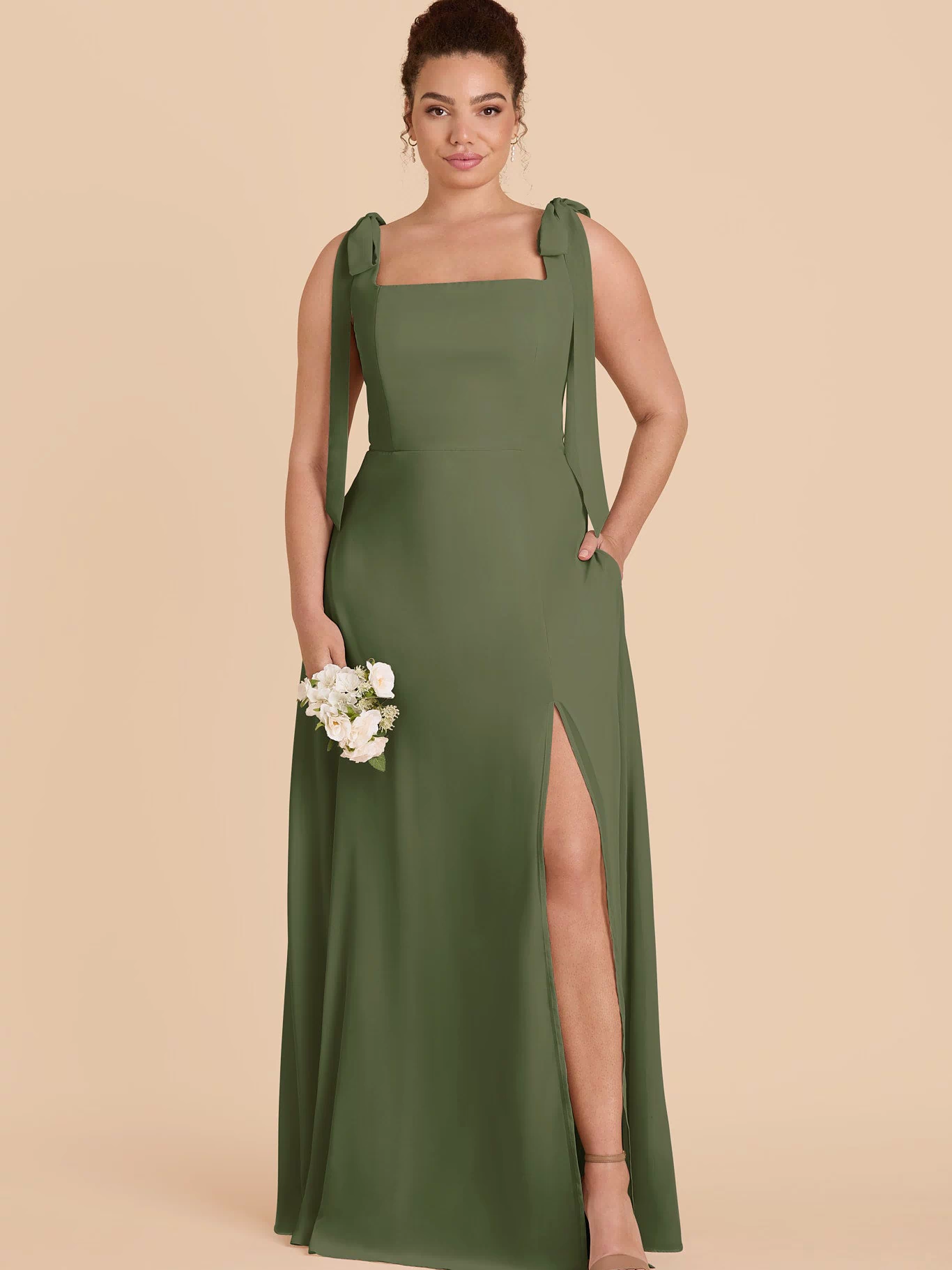 Alex Chiffon Dress - Olive  3X / OLIVE / Rush Production