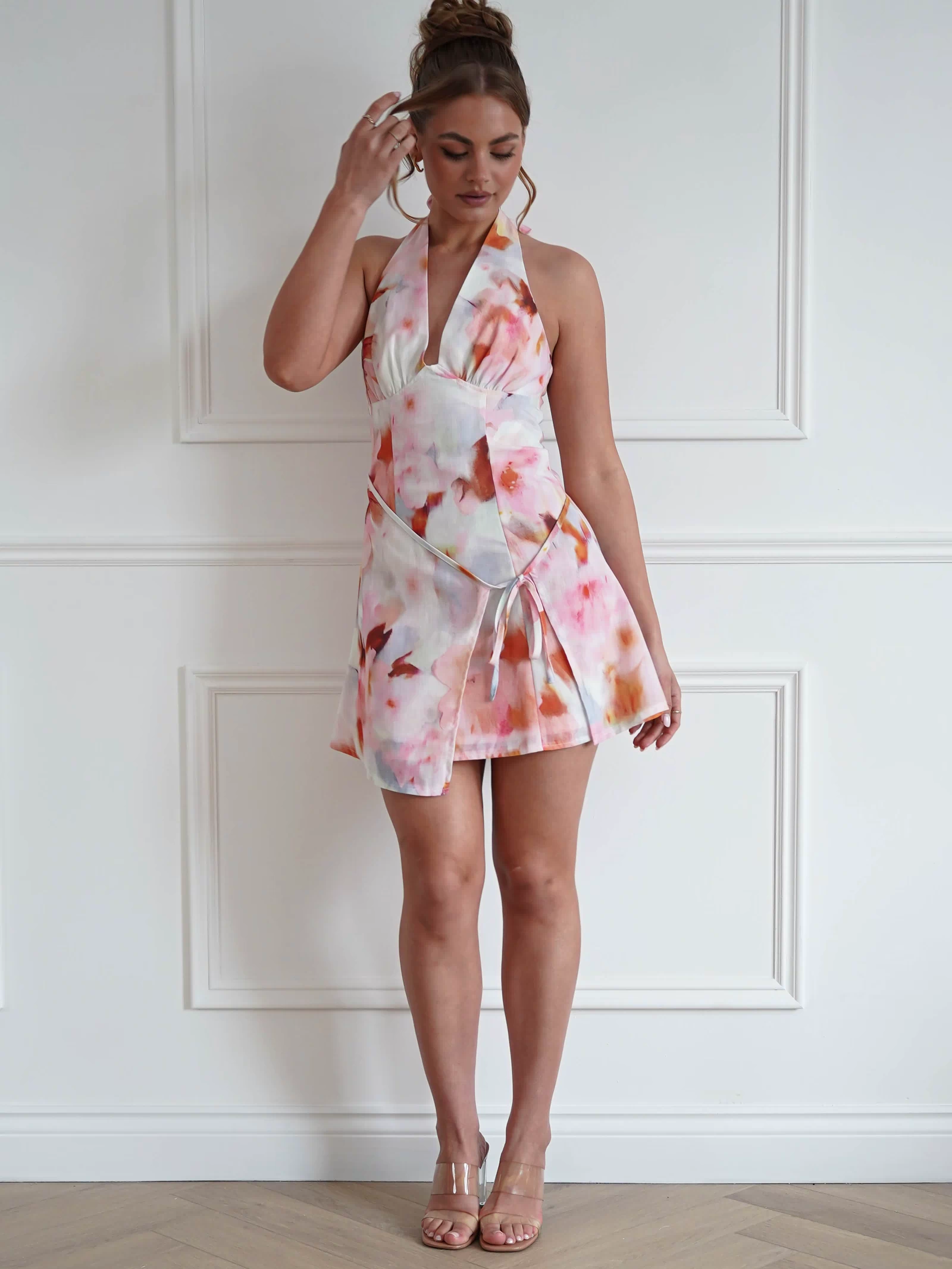 Amelia Cotton Floral Mini Dress | Mixed Print-Oh Hello Clothing