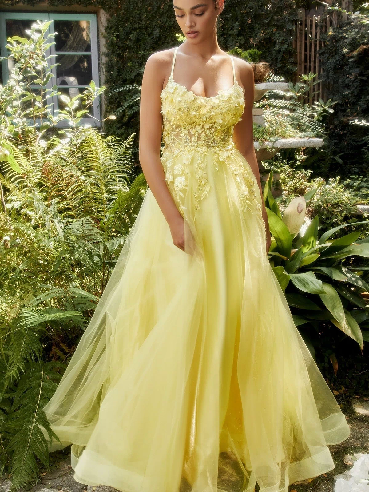 Yellow Andrea & Leo Long Formal Dress A1142
