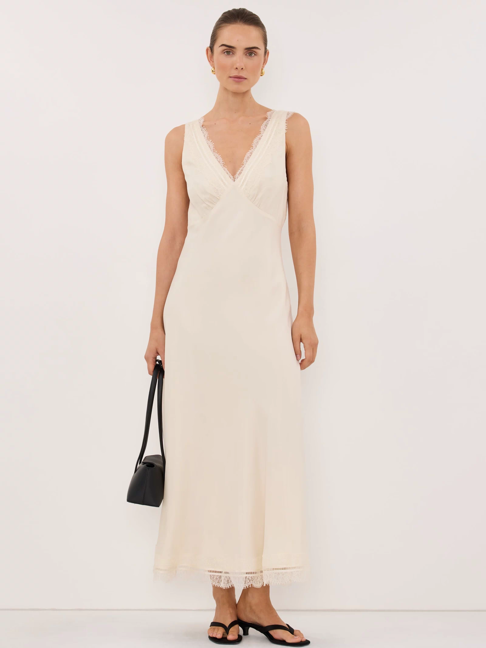 ANDREA SANDSTONE CUPRO MIDI DRESS