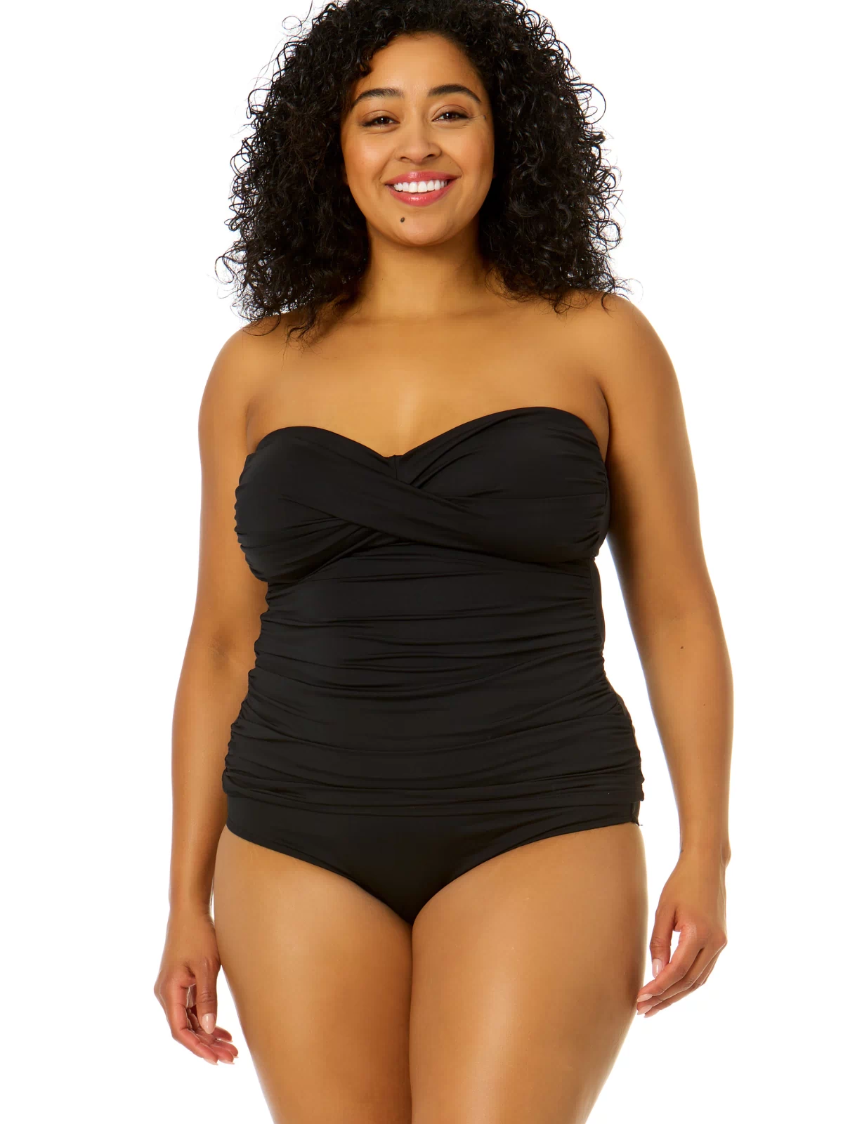Anne Cole Plus -  Twist Front Bandeaukini Swim Top