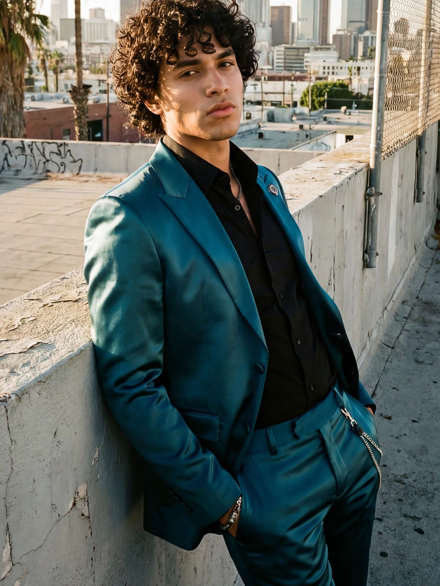 Barabas Men's Solid Color Satin Metallic Peak Lapel Blazer 6BL1010 #Color_Hunter Green