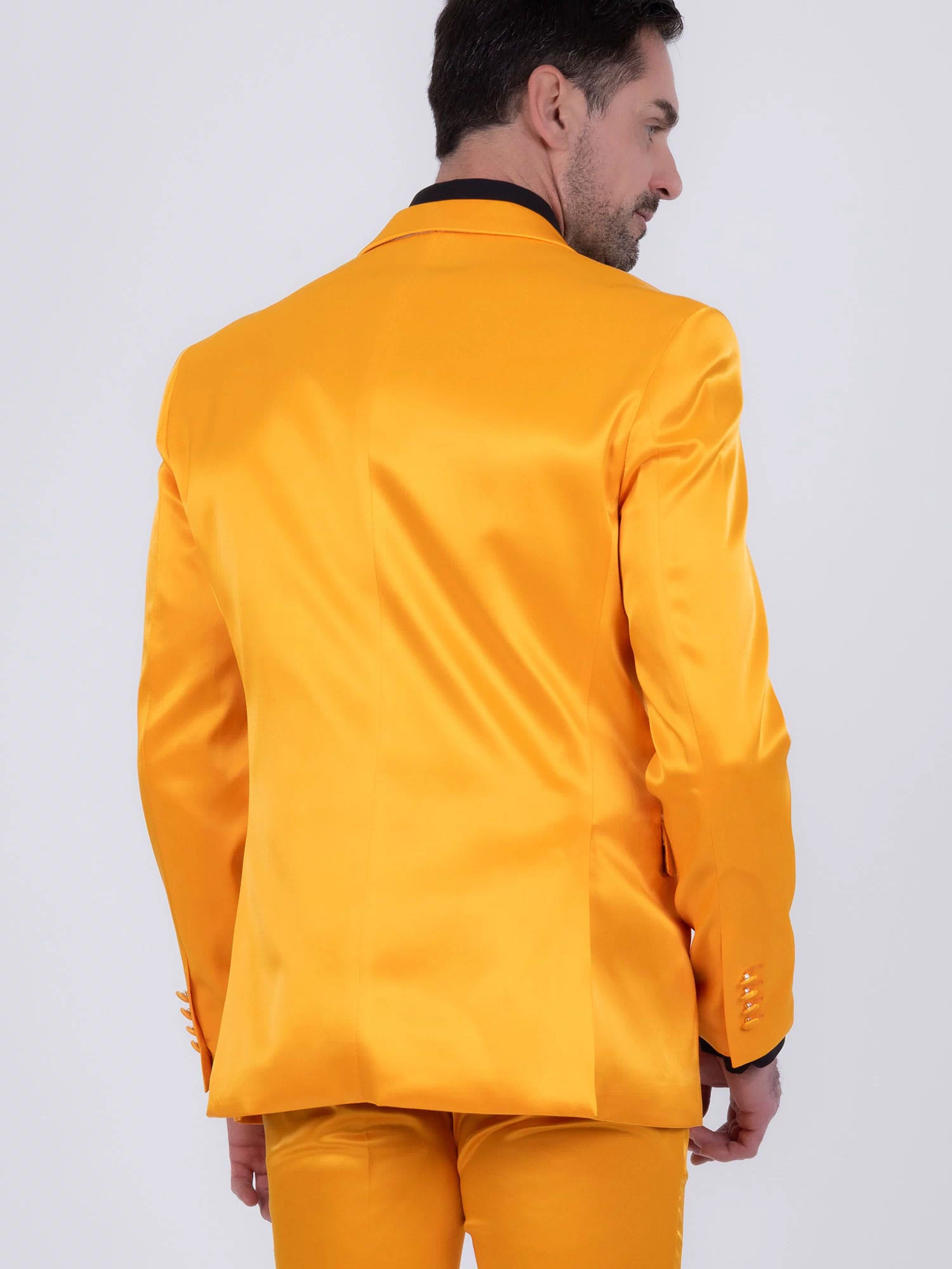 Barabas Men's Solid Color Satin Metallic Peak Lapel Blazer 6BL1010 #Color_Iceland Poppy