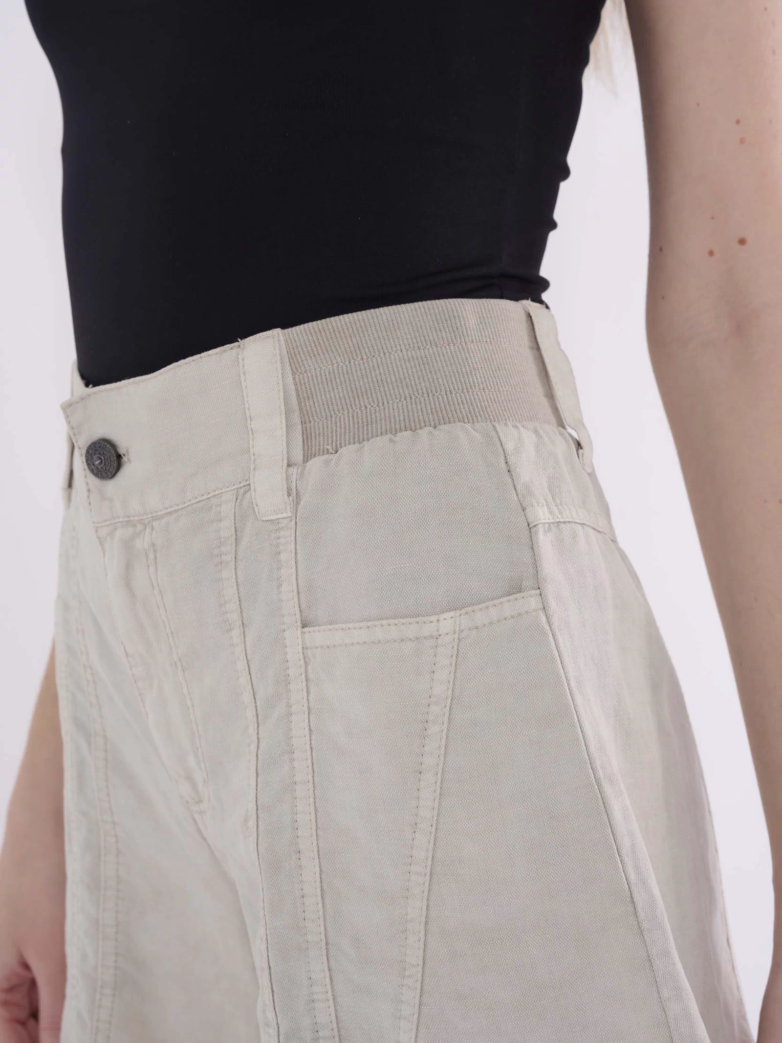 flared linen shorts women 
