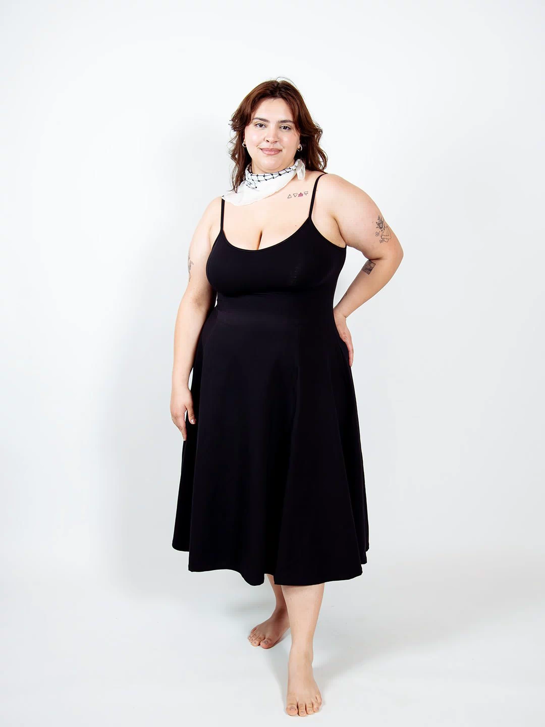 Asri Dress Midi Petite in Black - Manners London