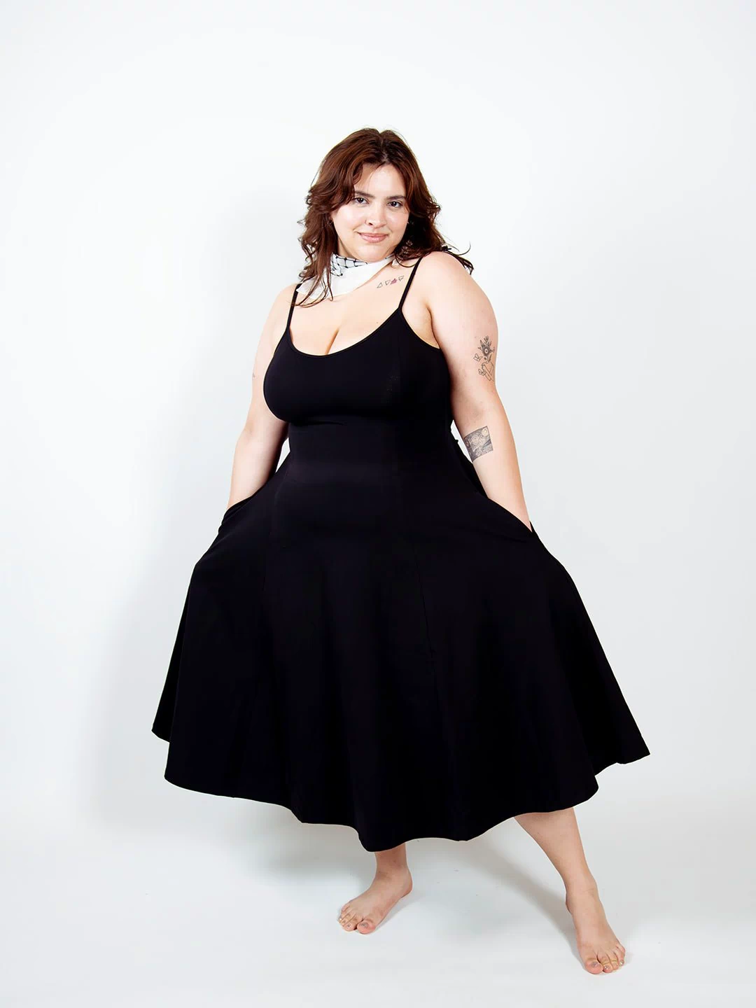 Asri Dress Midi Petite in Black - Manners London