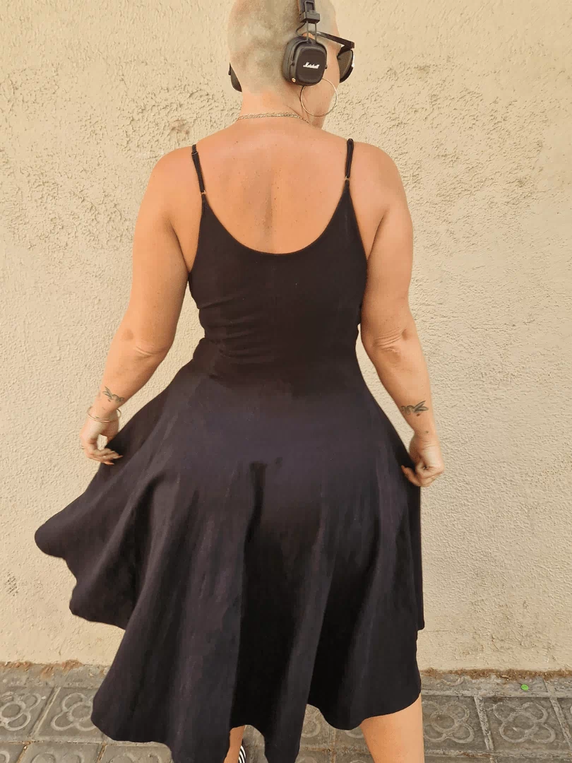 Asri Dress Midi Petite in Black - Manners London