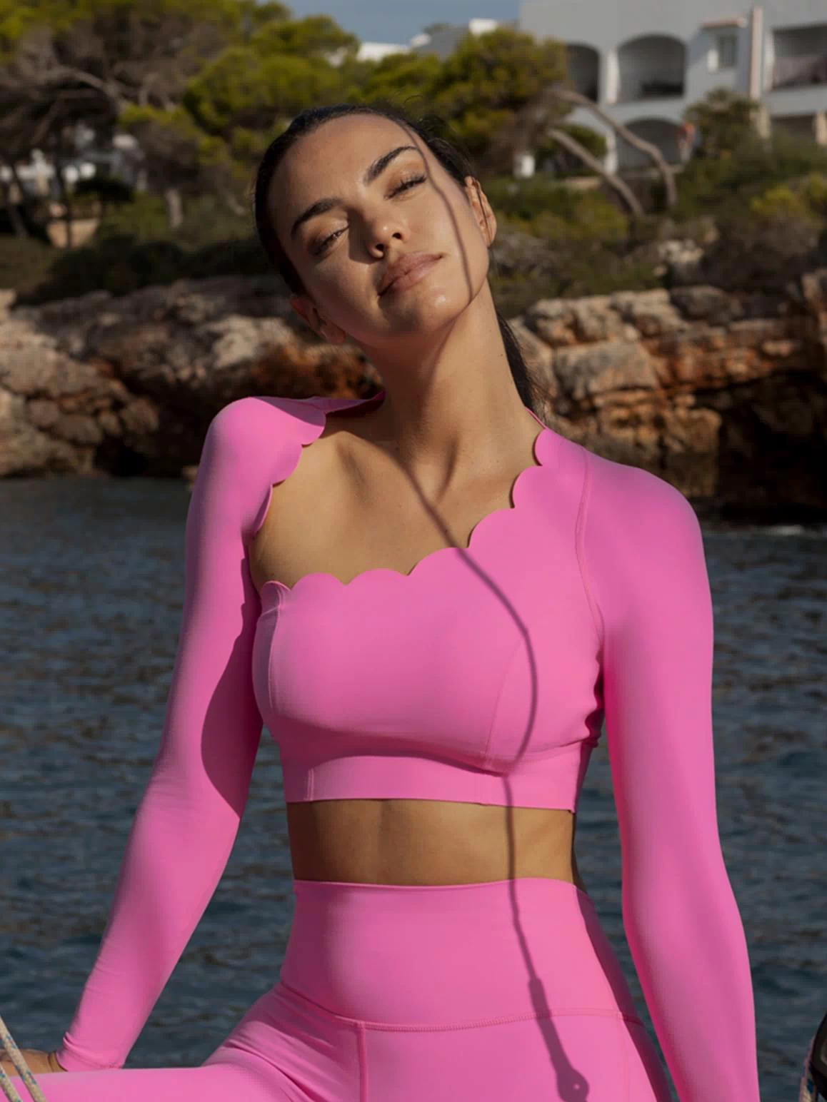Asymmetrical Long Sleeve Crop Top - WISKIIWS317pinkhollywoodS