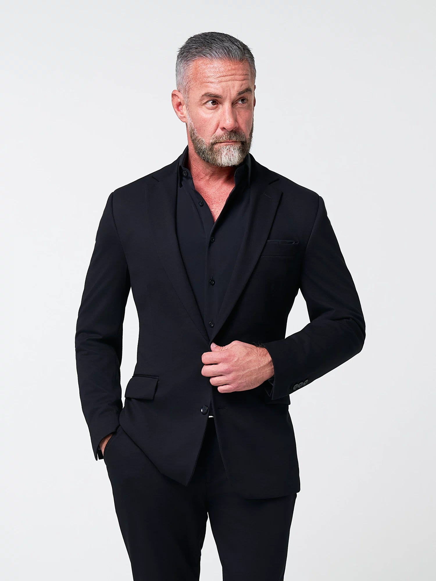 Athletic Fit Stretch Blazer - Black