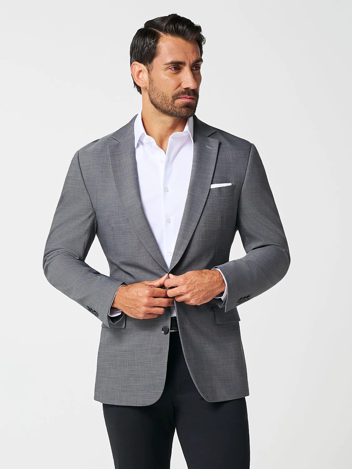 Athletic Fit Stretch Blazer - Heathered Grey