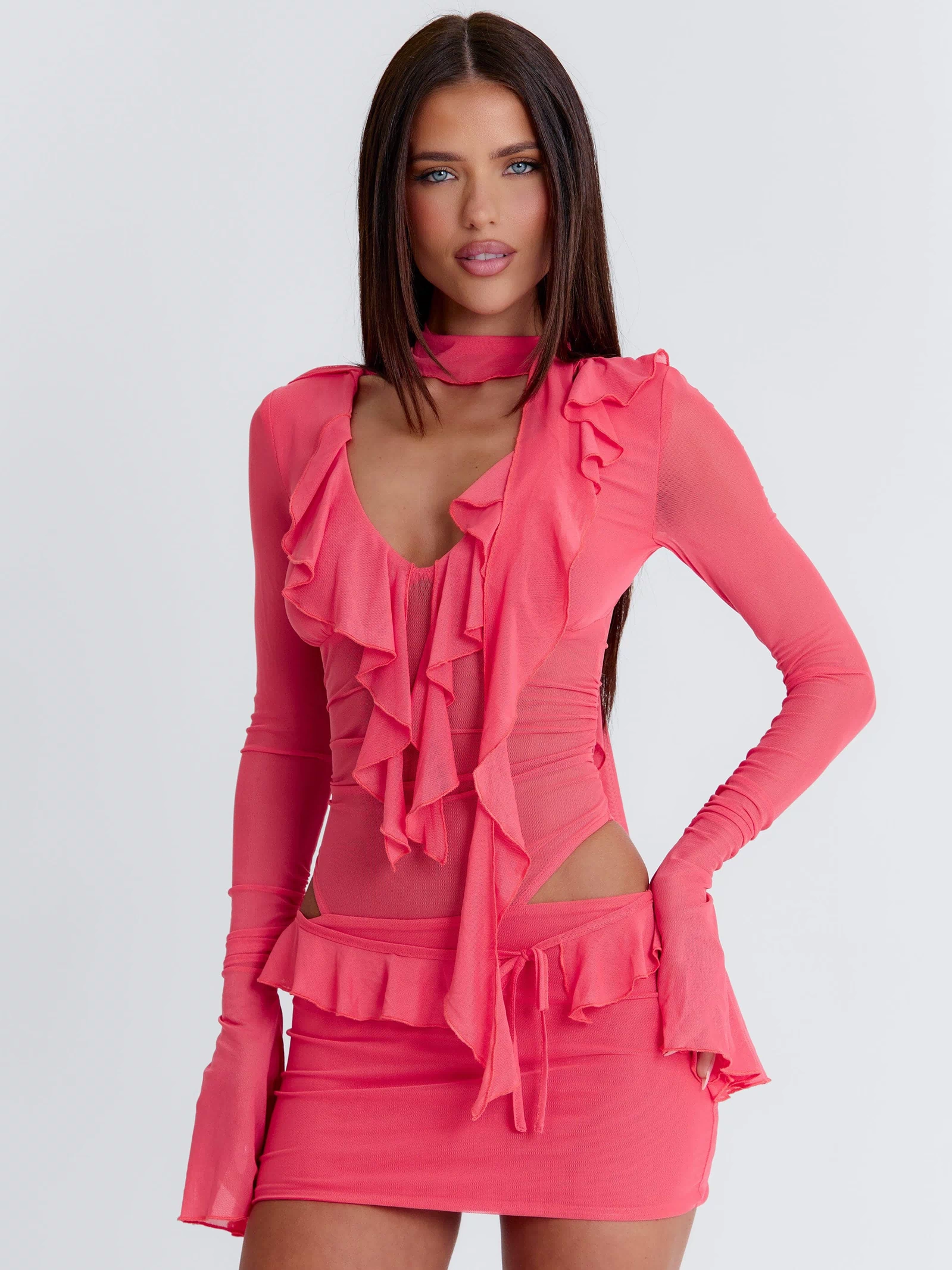 AVALINE MINI DRESS CORAL Mini Dress 