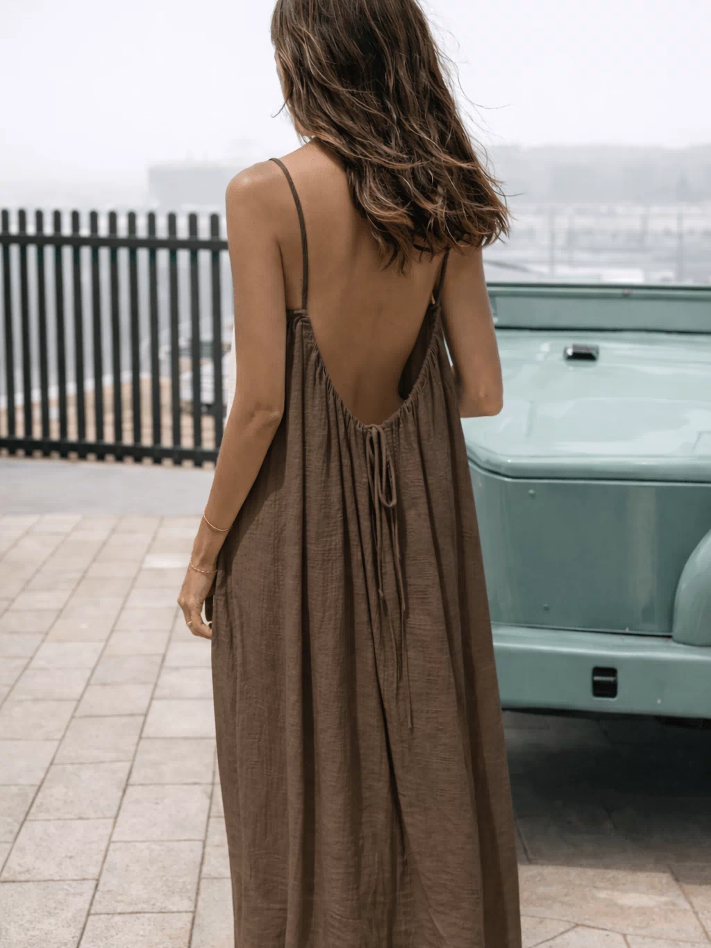Backless Maxi Dress - Velle Noir