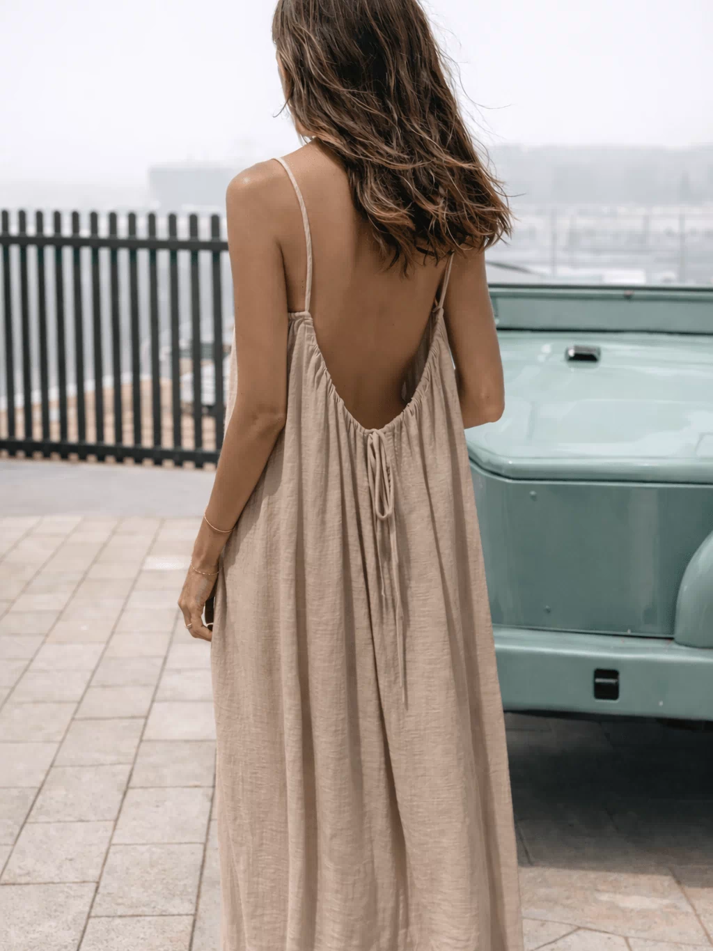 Backless Maxi Dress - Velle Noir