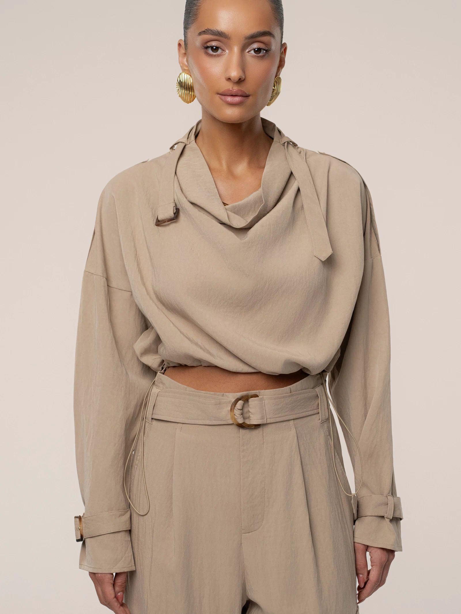 Beige Wanderlust Crop Top