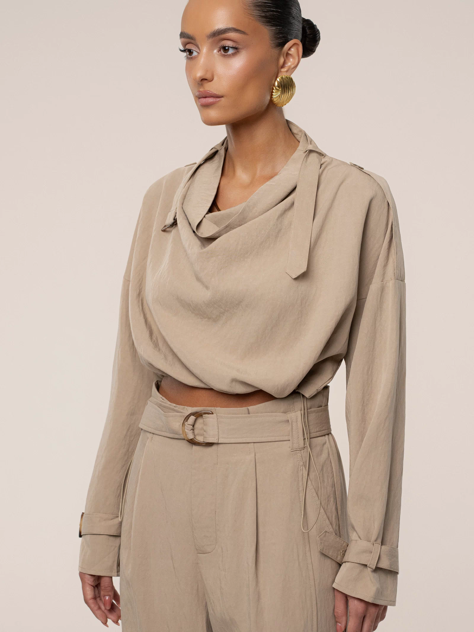 Beige Wanderlust Crop Top - JLUXLABEL