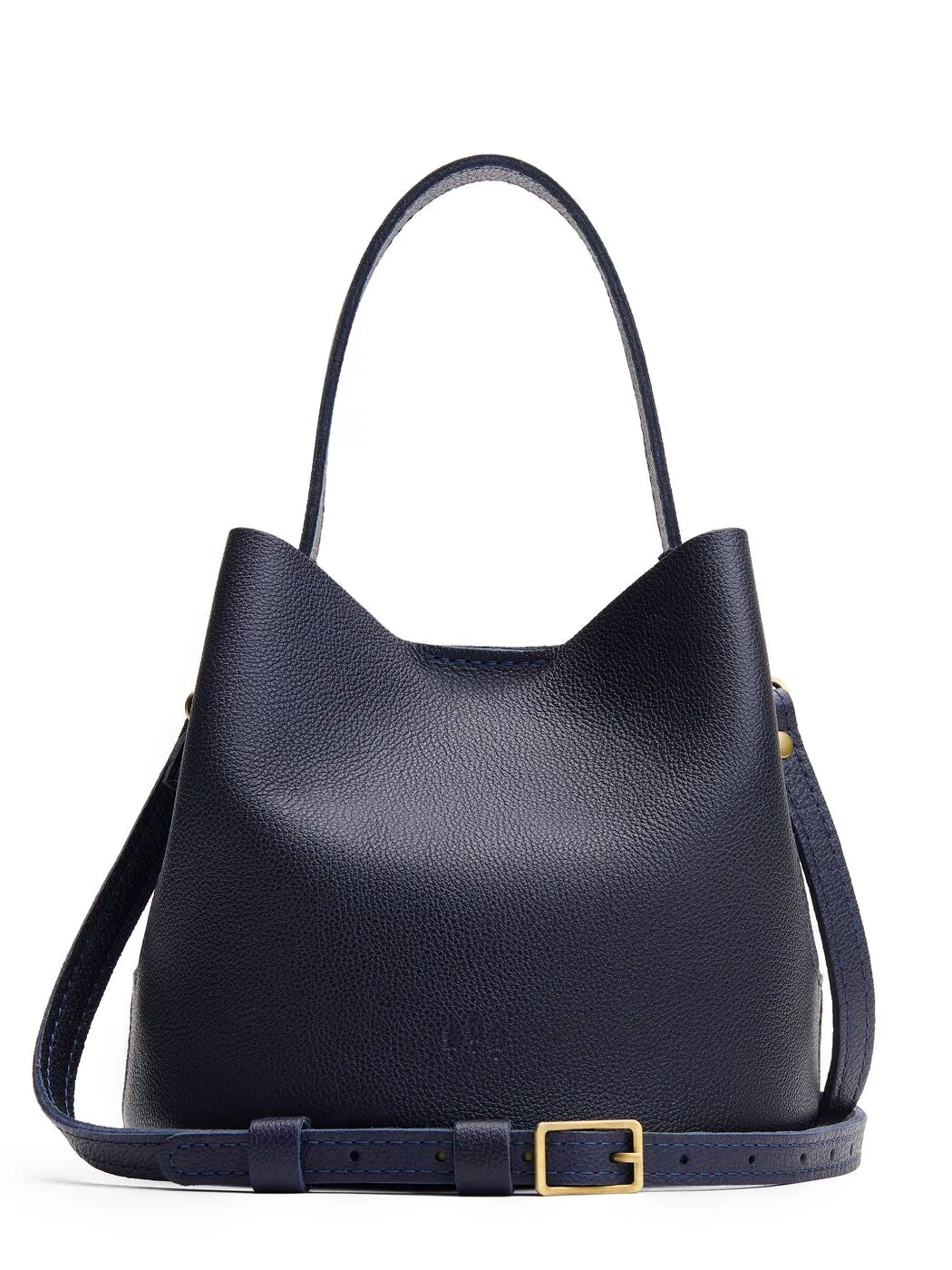 Night Owl*Small | Symmetrical bucket bag with handle, latch closure, and removable crossbody strap