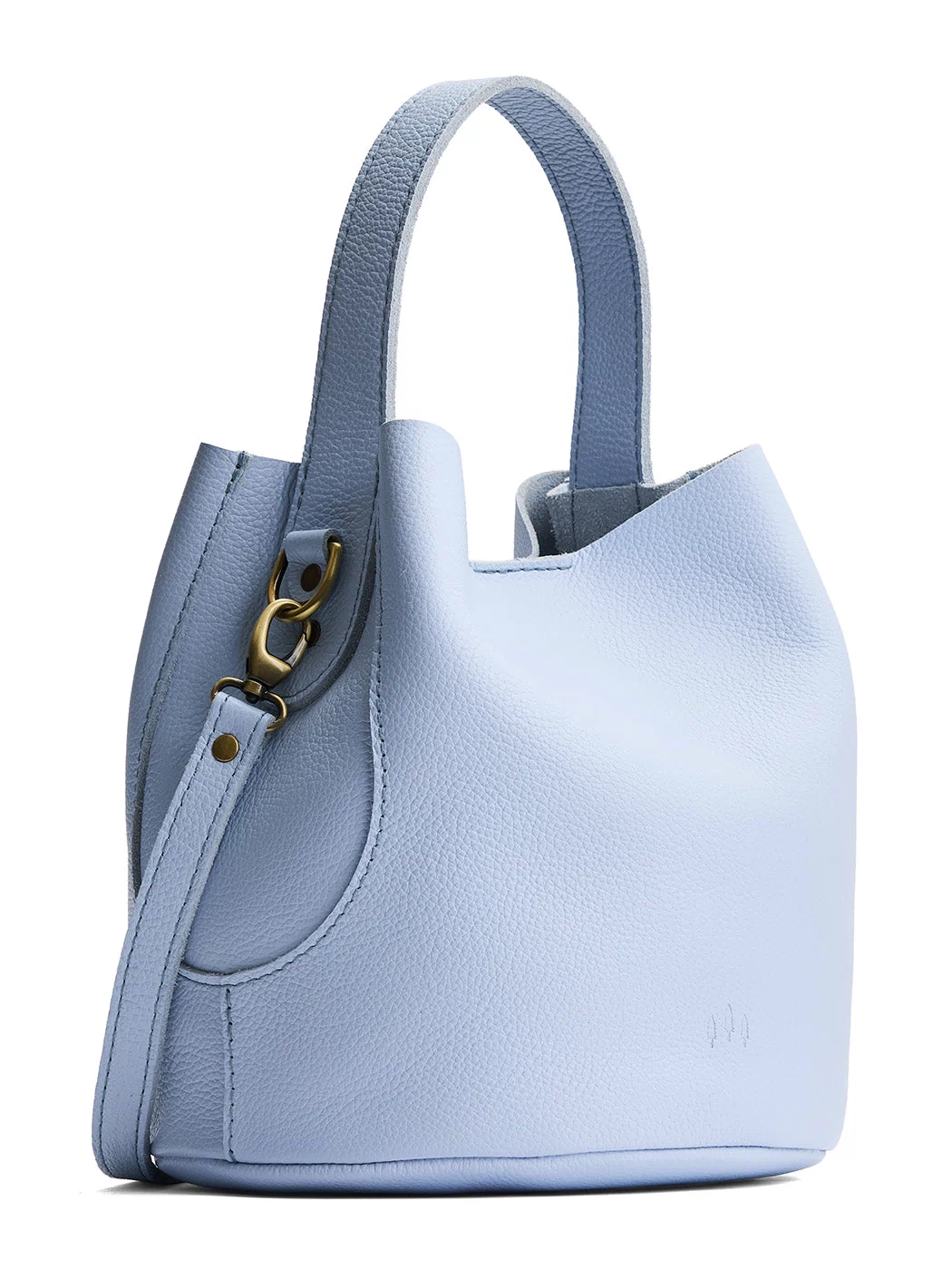 Skyway*Large | Symmetrical bucket bag with handle, latch closure, and removable crossbody strap