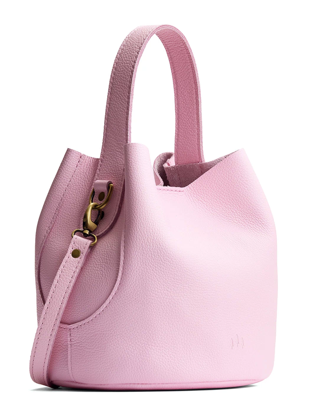 Pinkaboo*Large | Symmetrical bucket bag with handle, latch closure, and removable crossbody strap