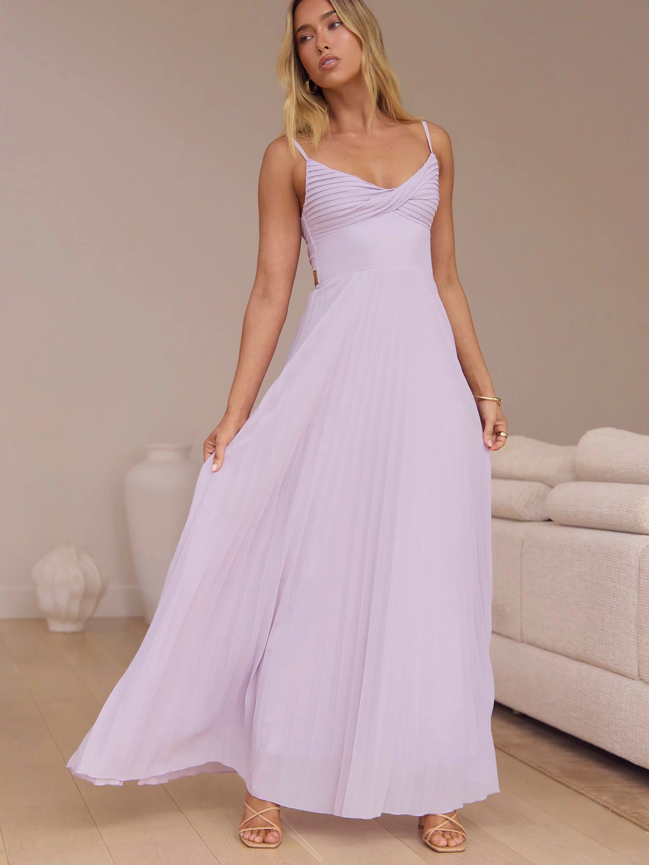 Better Days Plisse Maxi Dress Lilac