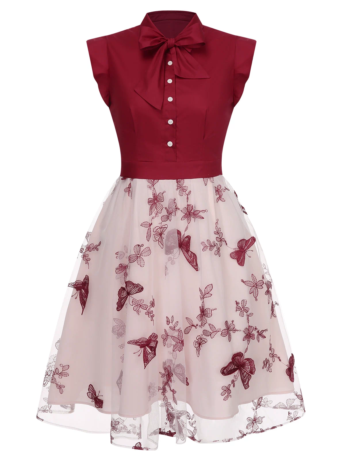 Black 1950s Butterfly Patchwork Vintage Dress: timeless style reimagined