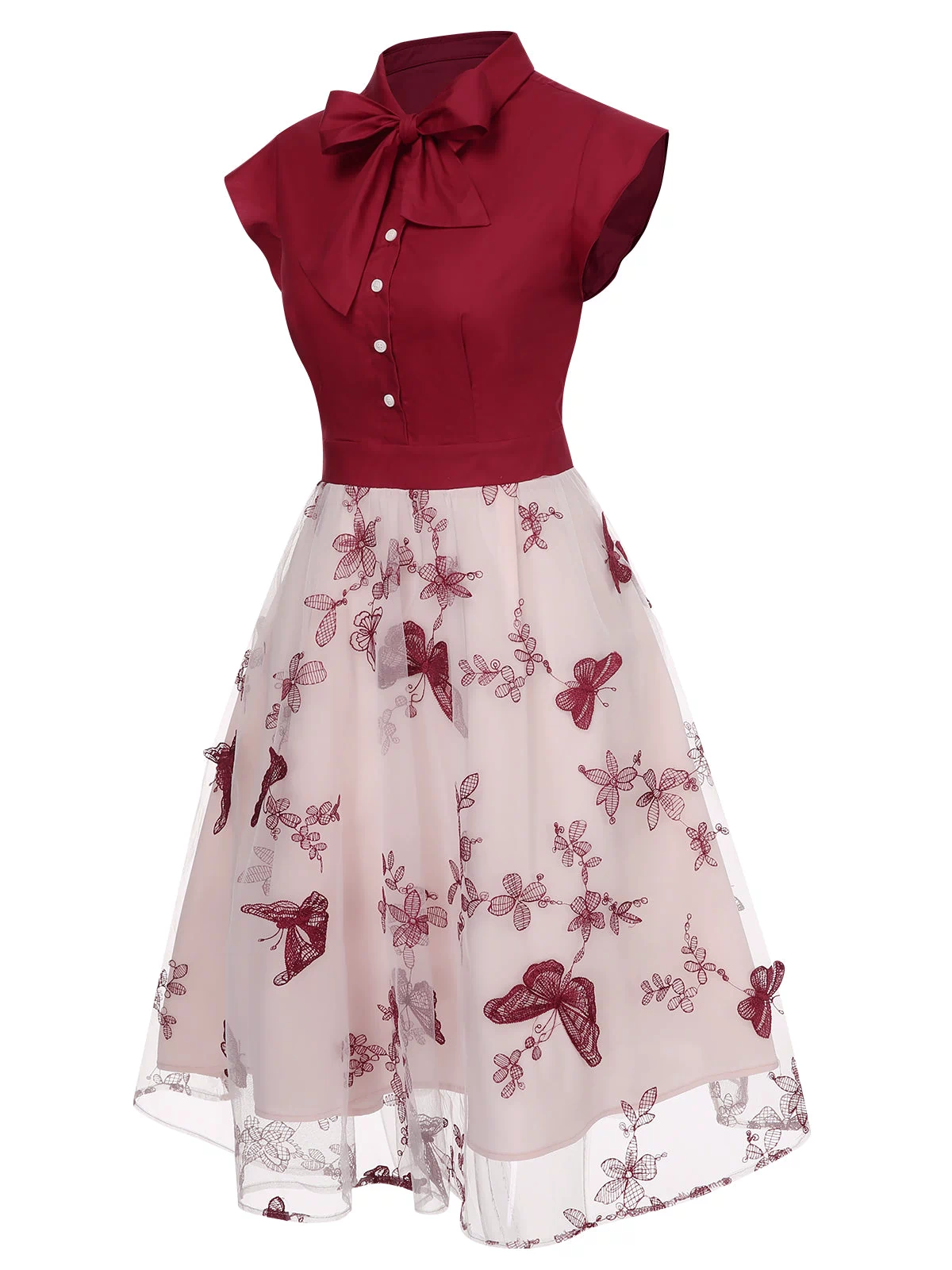 Black 1950s Butterfly Patchwork Vintage Dress: timeless style reimagined