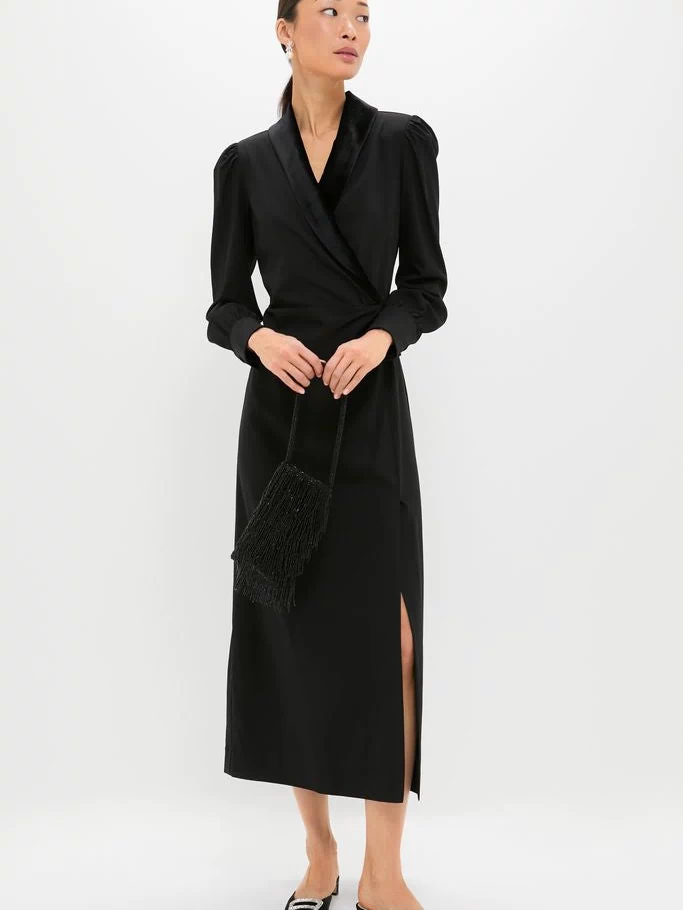 Black Long Sleeve Mariella Maxi Dress