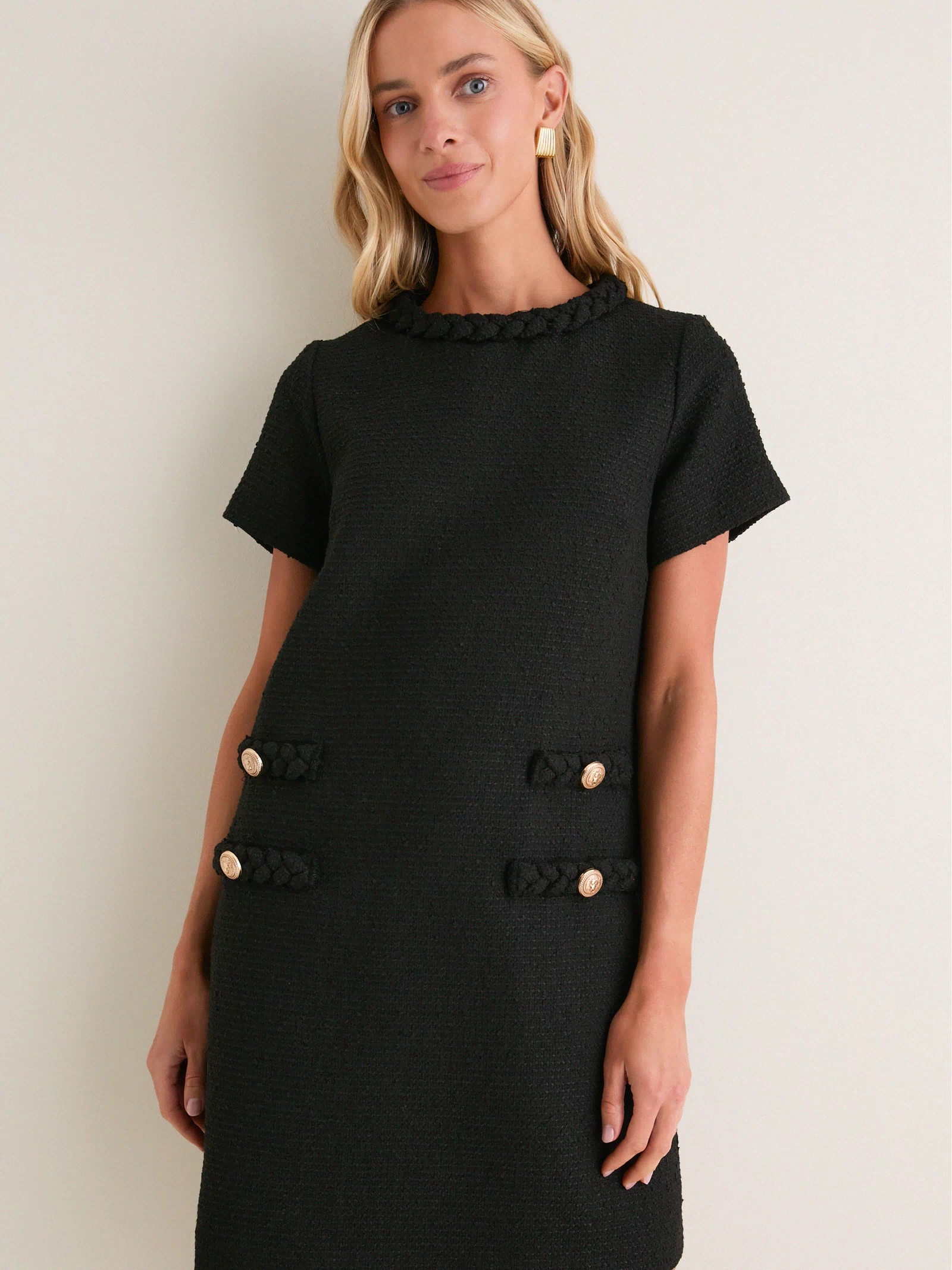 Black Tweed Jackie Dress