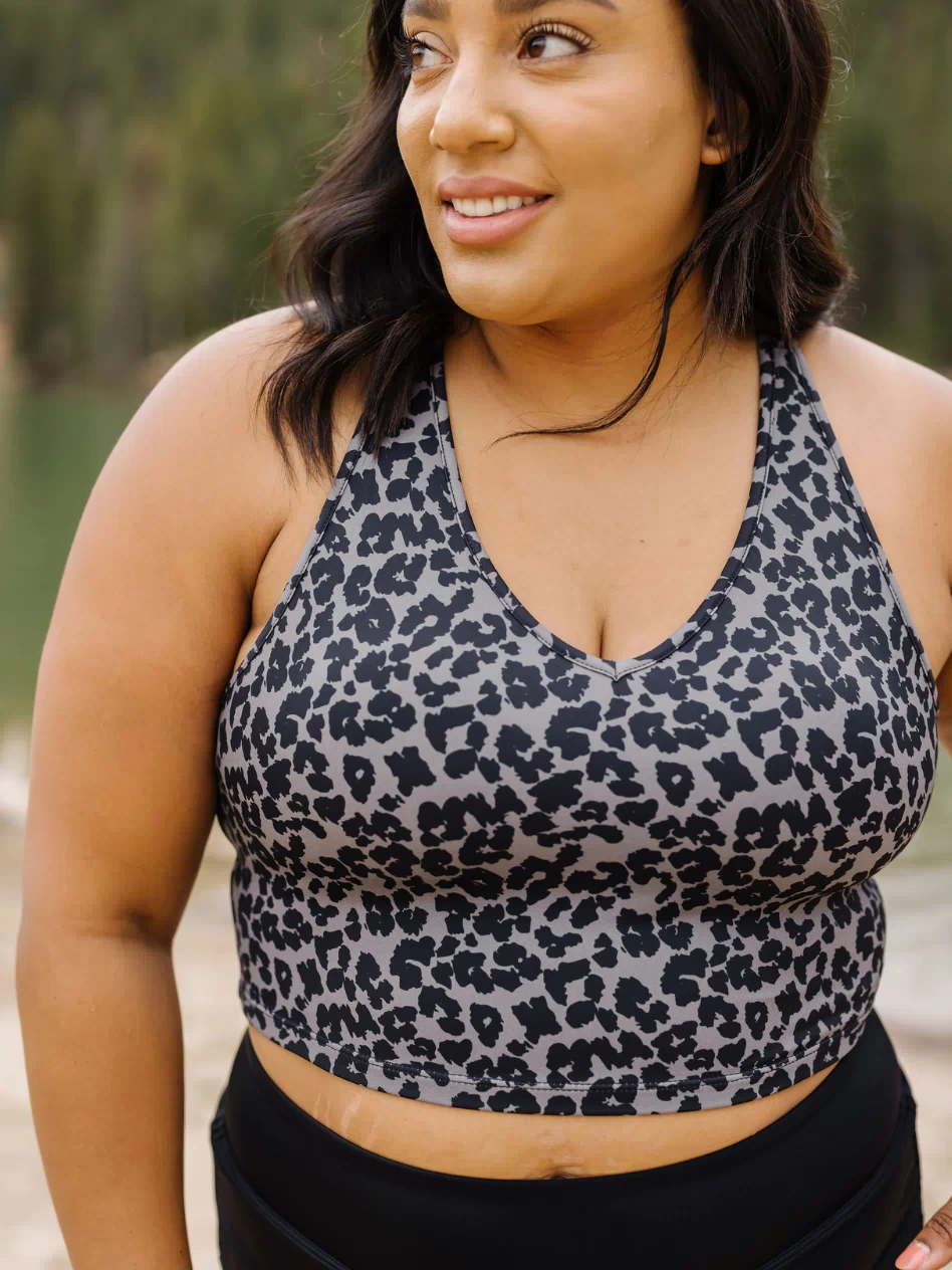 Krychele is wearing an XL in both bottoms and tops.