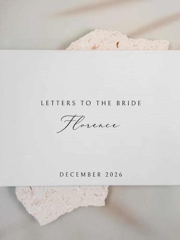 Letters to the bride linen guest book