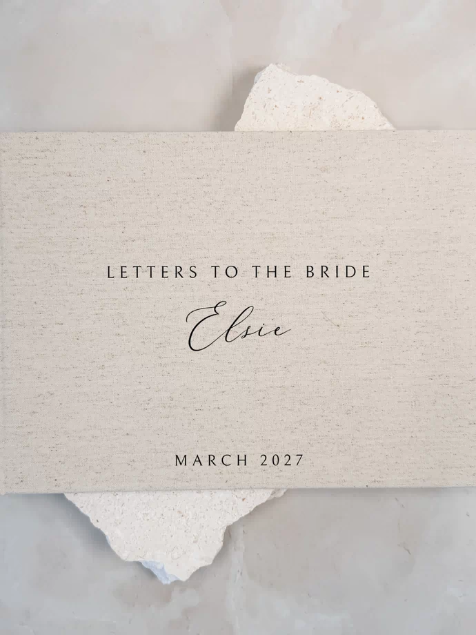 Letters to the bride linen guest book