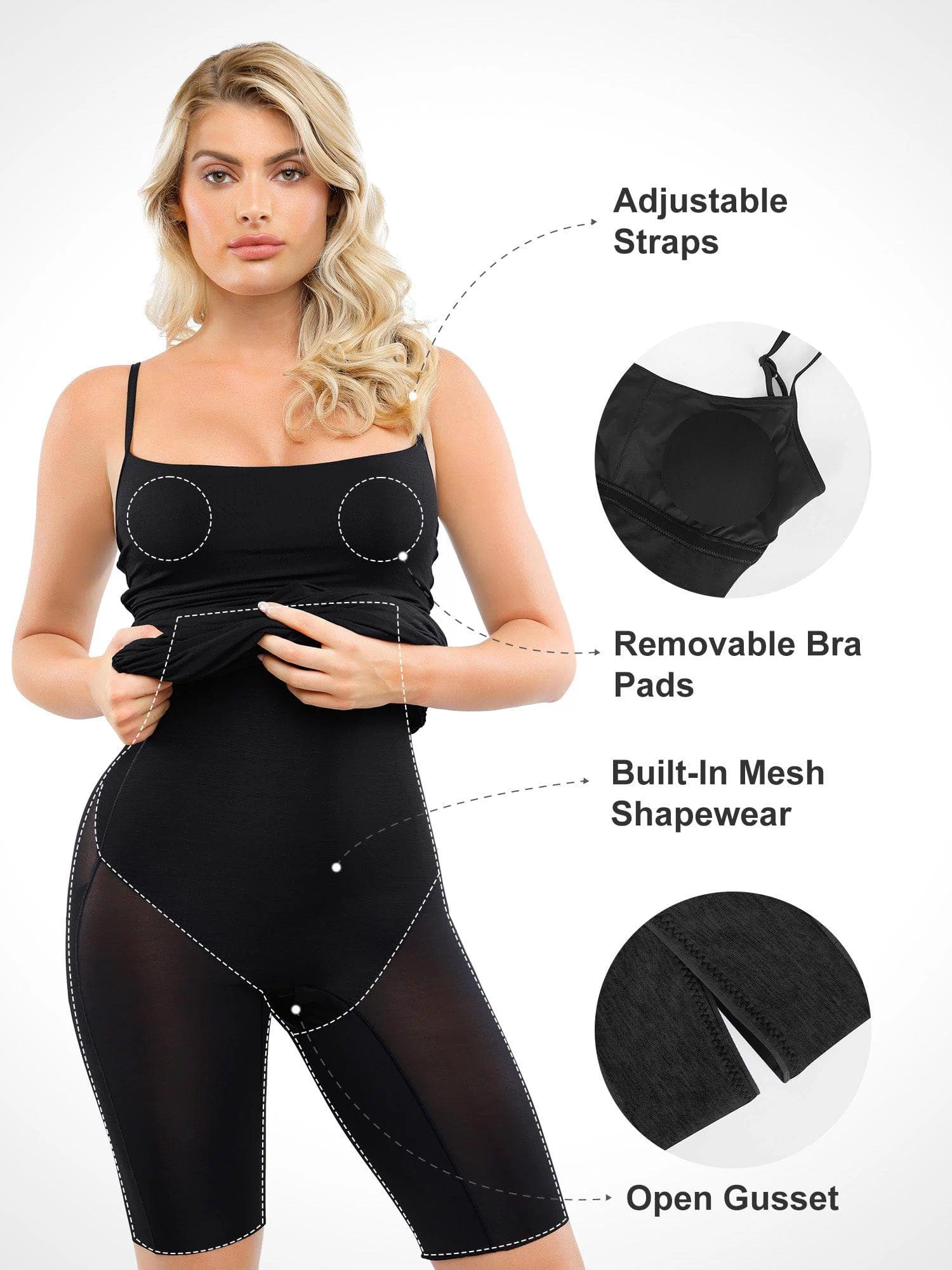 Seamless Shapewear with Adjustable Straps, Popilush®