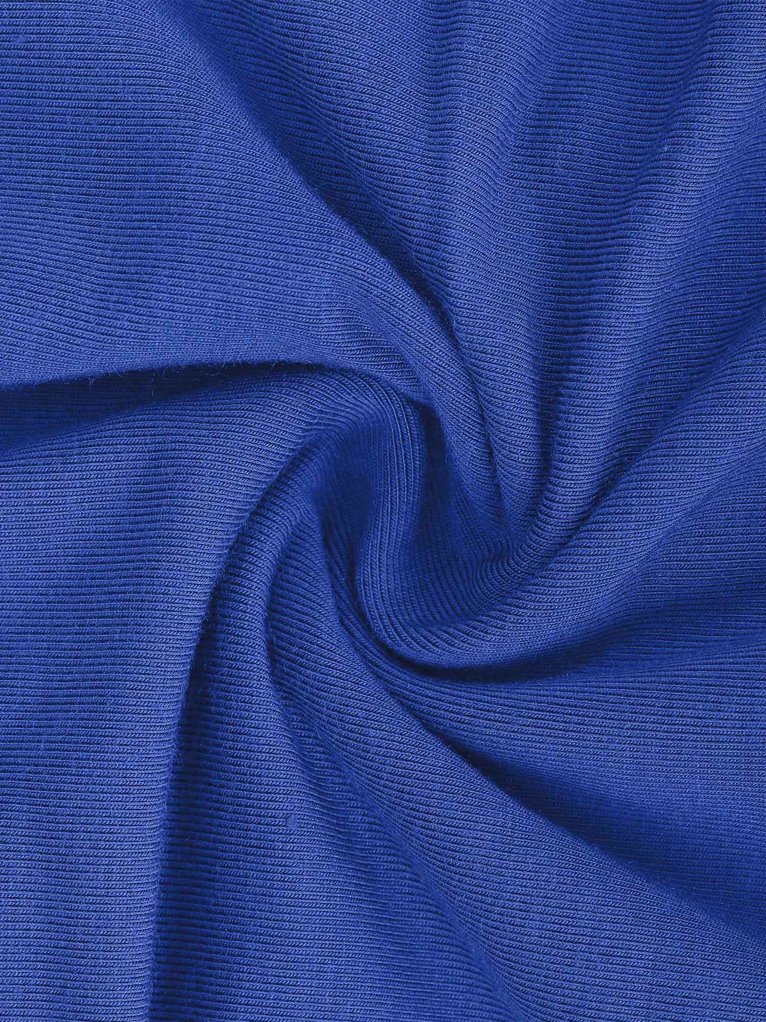 Royal blue ribbed modal fabric detail for ruched shapewear slip dress.