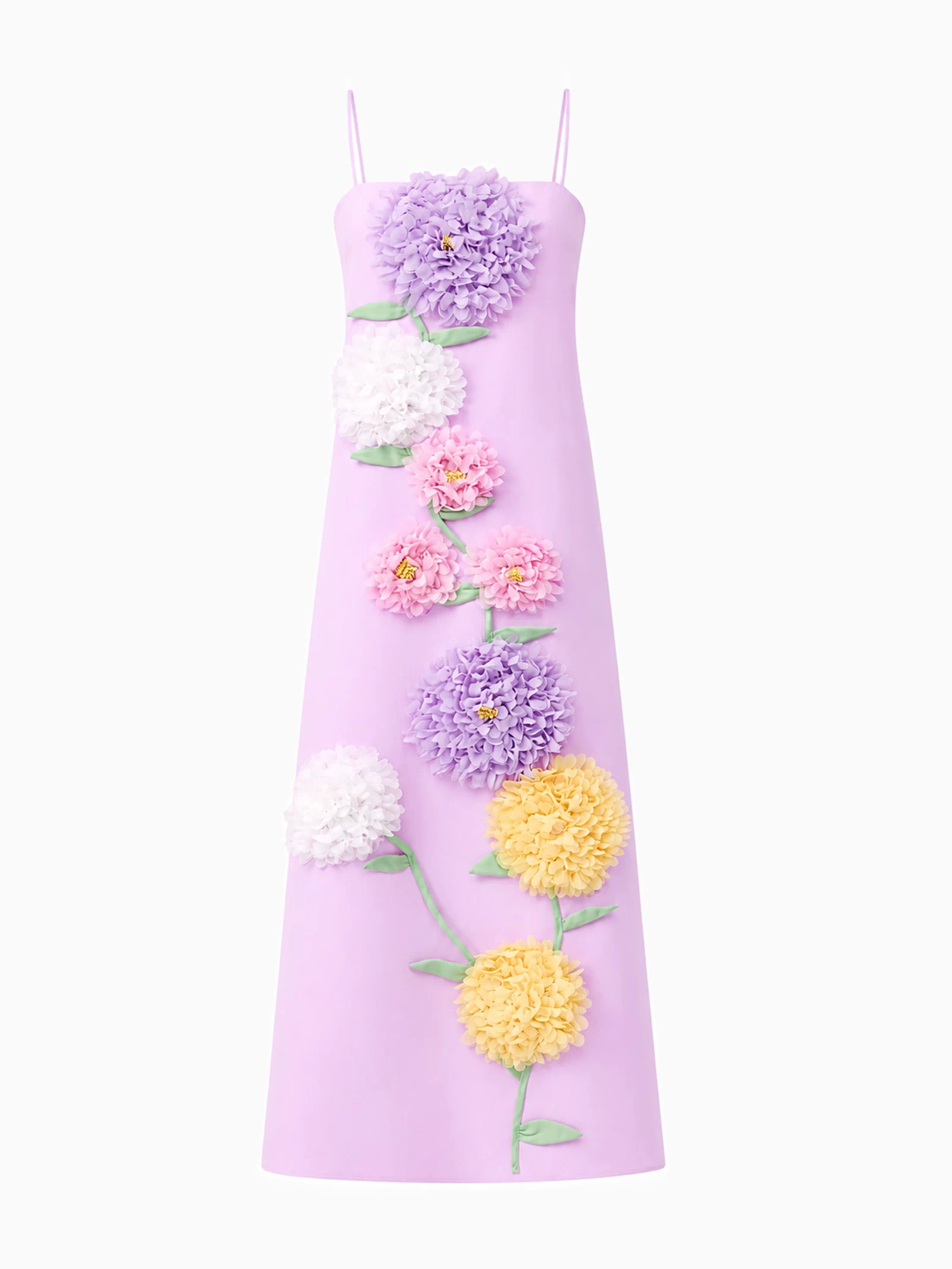 Buttercup Embroidered Maxi Dress in Purple ghost shot