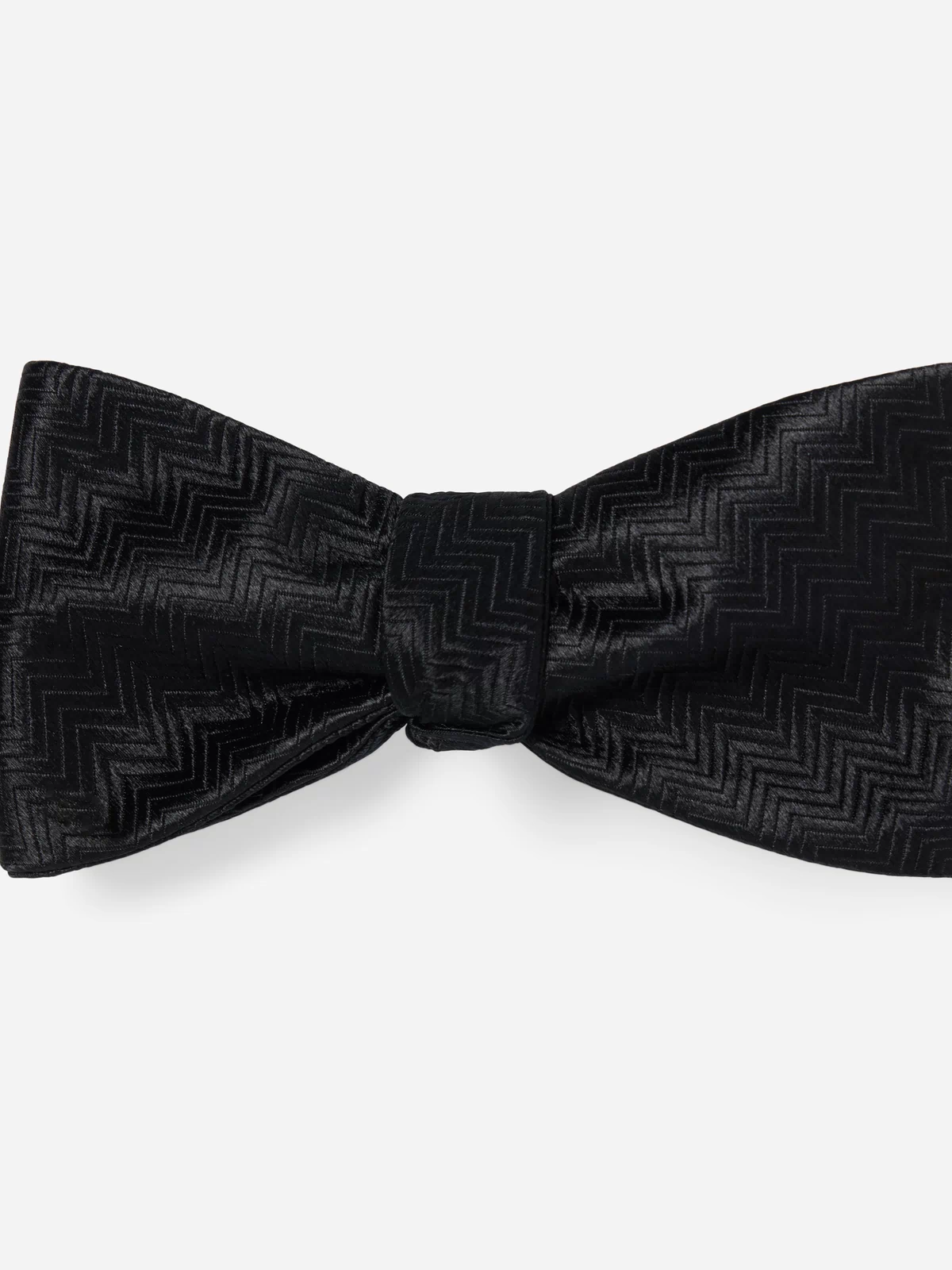 Herringbone Black Bow Tie