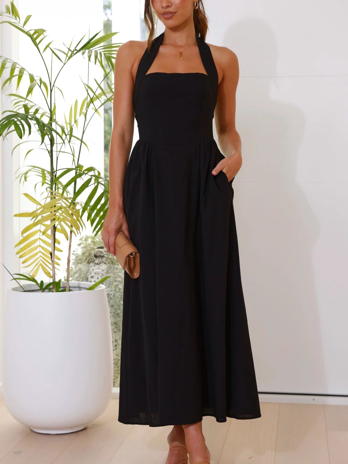 Caden Maxi Dress - Black - Billy J