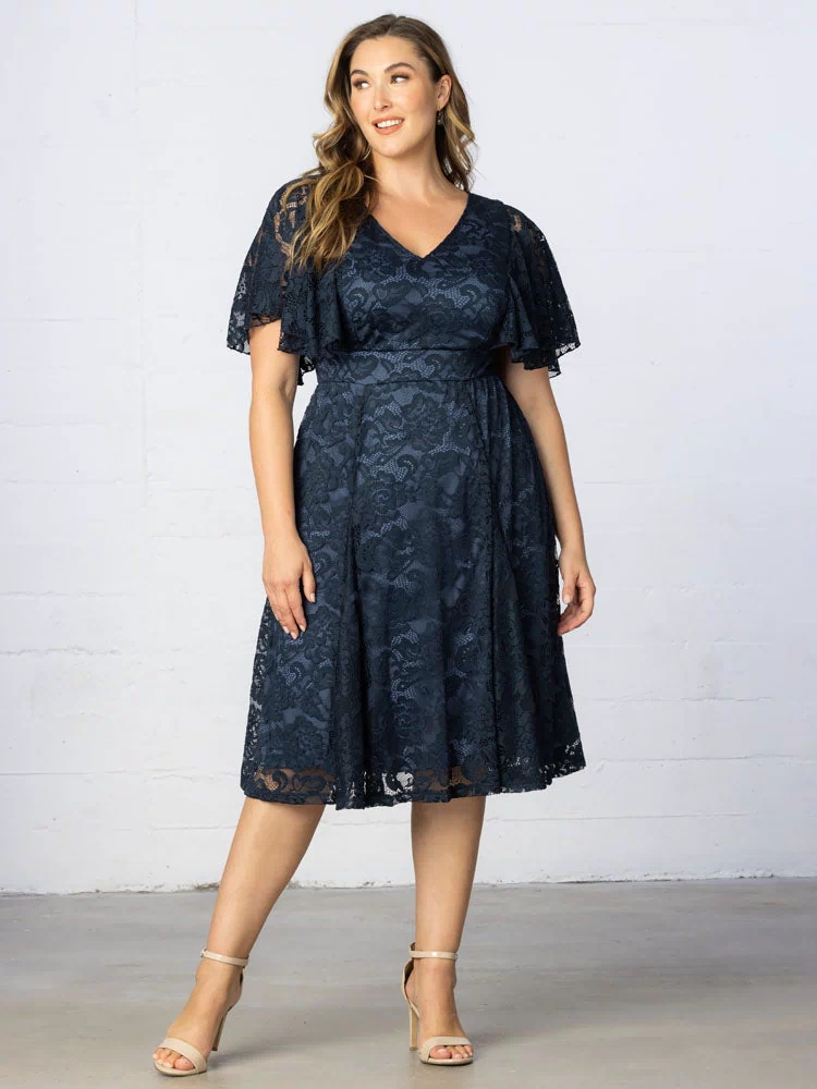 Camille Lace Cocktail Dress in Twilight Blue