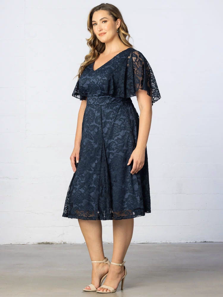 Camille Lace Cocktail Dress in Twilight Blue